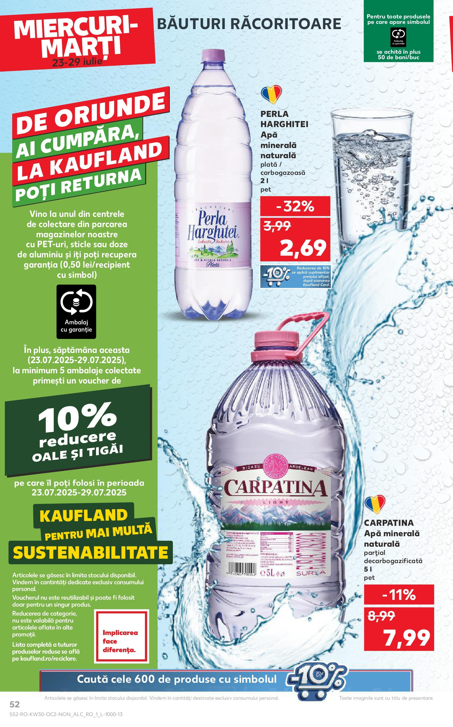 Catalog Kaufland 23 - 28 Iulie 2025 | Pagina 52 | Produse: Yazı tahtası kalemi, Apă