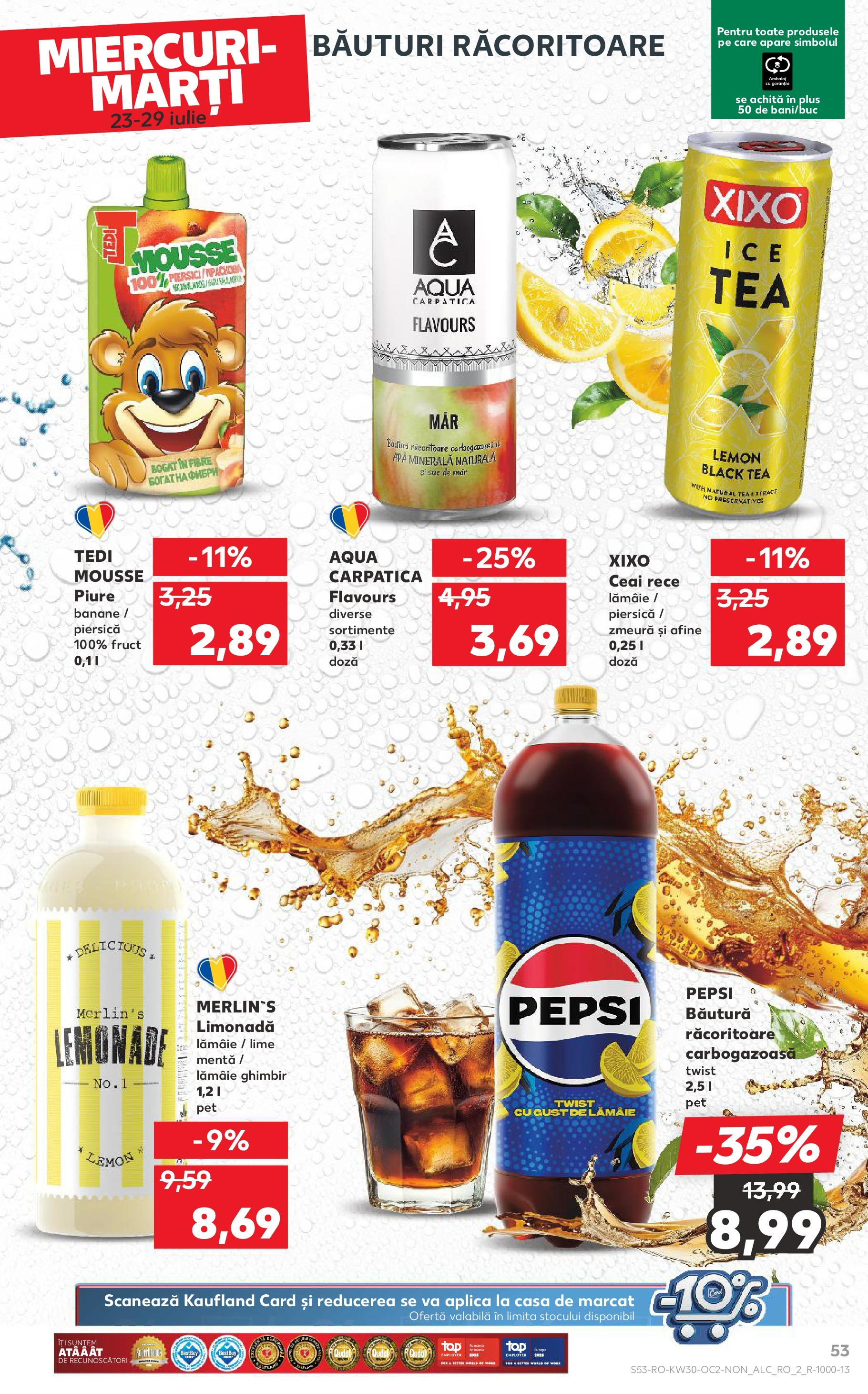 Catalog Kaufland 23 - 28 Iulie 2025 | Pagina 53 | Produse: Lime, Banane, Apă, Lămâie