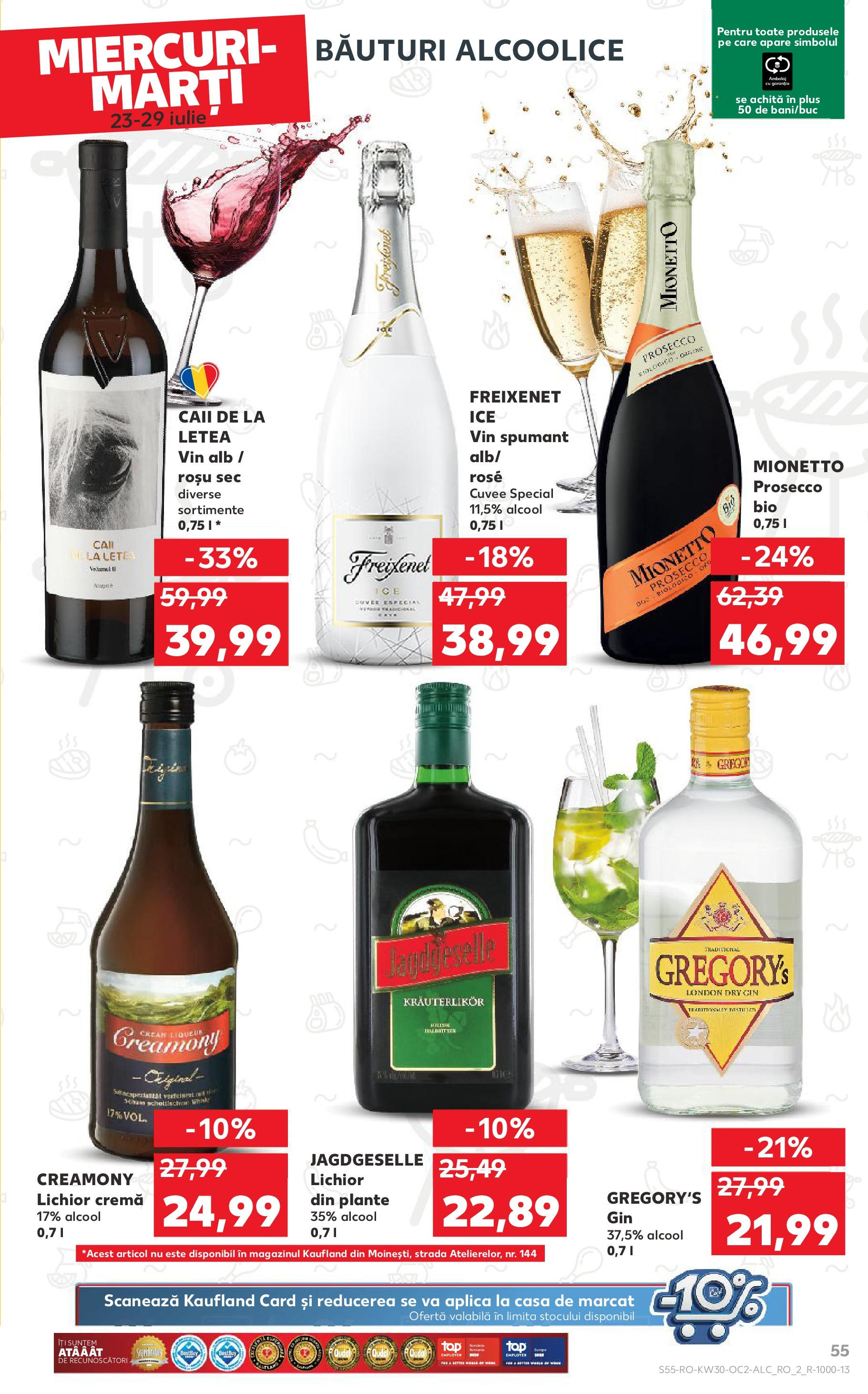 Catalog Kaufland 23 - 28 Iulie 2025 | Pagina 55 | Produse: Şerit ödül, Lichior, Prosecco, Gin