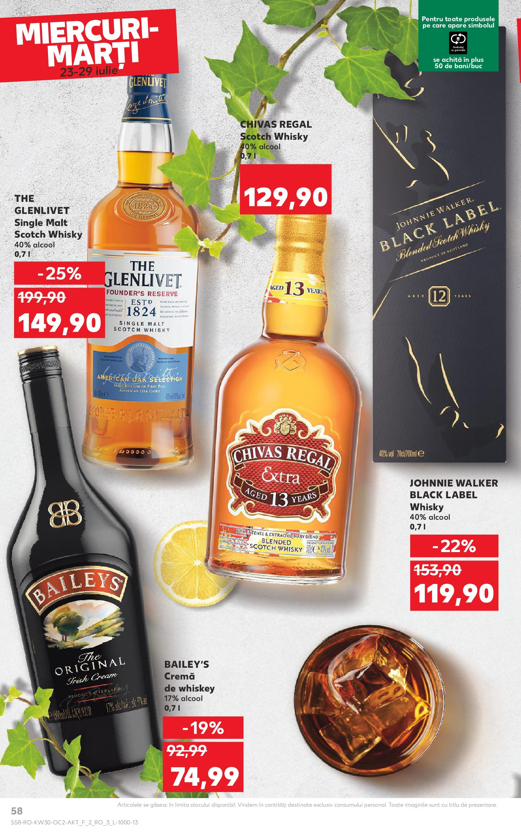 Catalog Kaufland 23 - 28 Iulie 2025 | Pagina 58 | Produse: Cremă, Whiskey