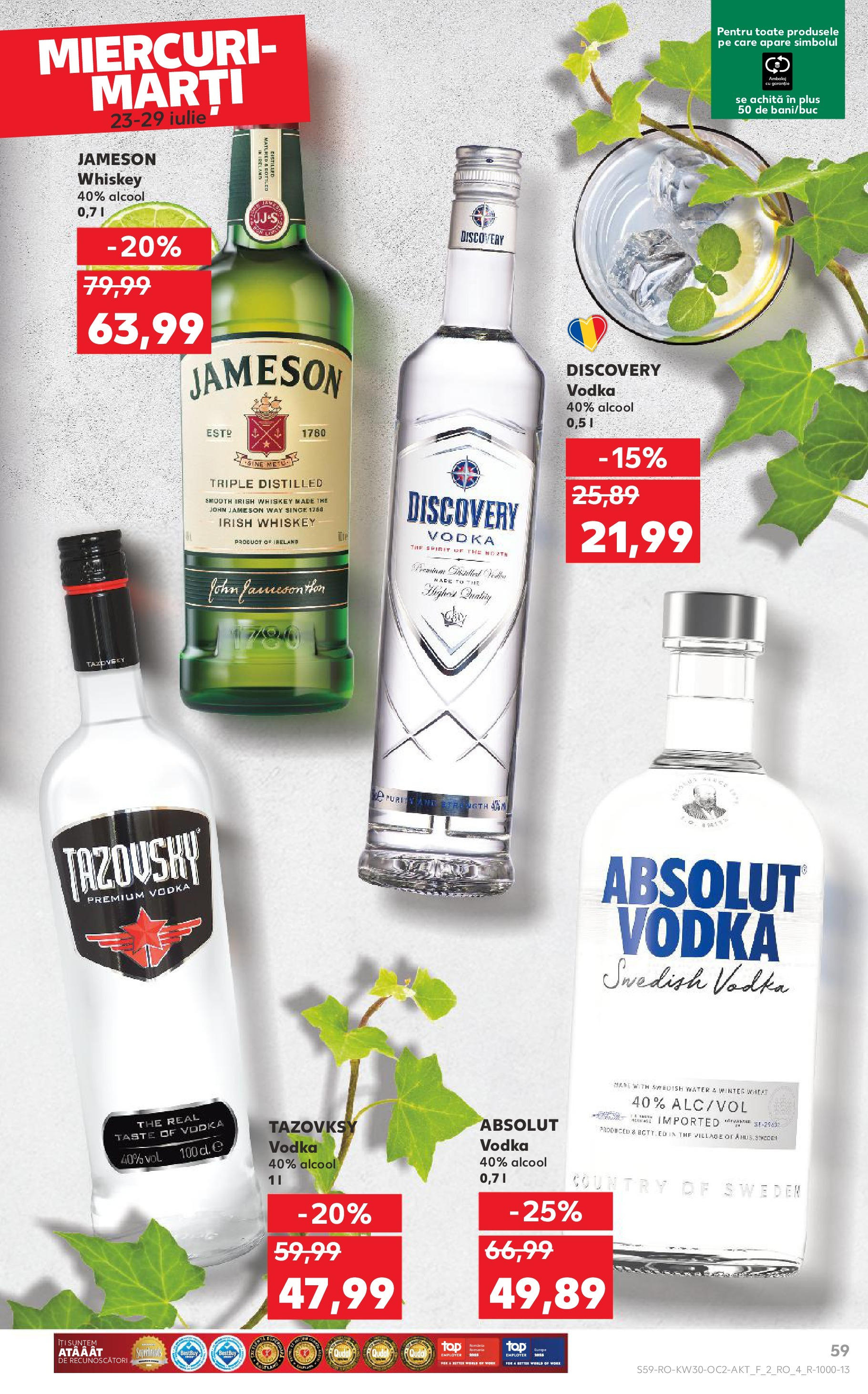 Catalog Kaufland 23 - 28 Iulie 2025 | Pagina 59 | Produse: Vodka, Whiskey