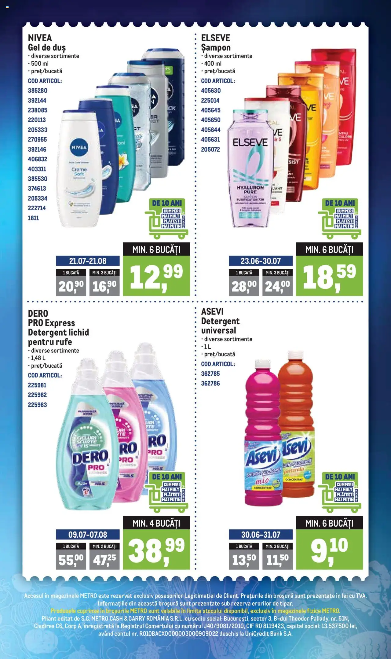 Catalog METRO 21 - 26 Iulie 2025 | Pagina 6 | Produse: Duș, Șampon, Gel de duș, Detergent