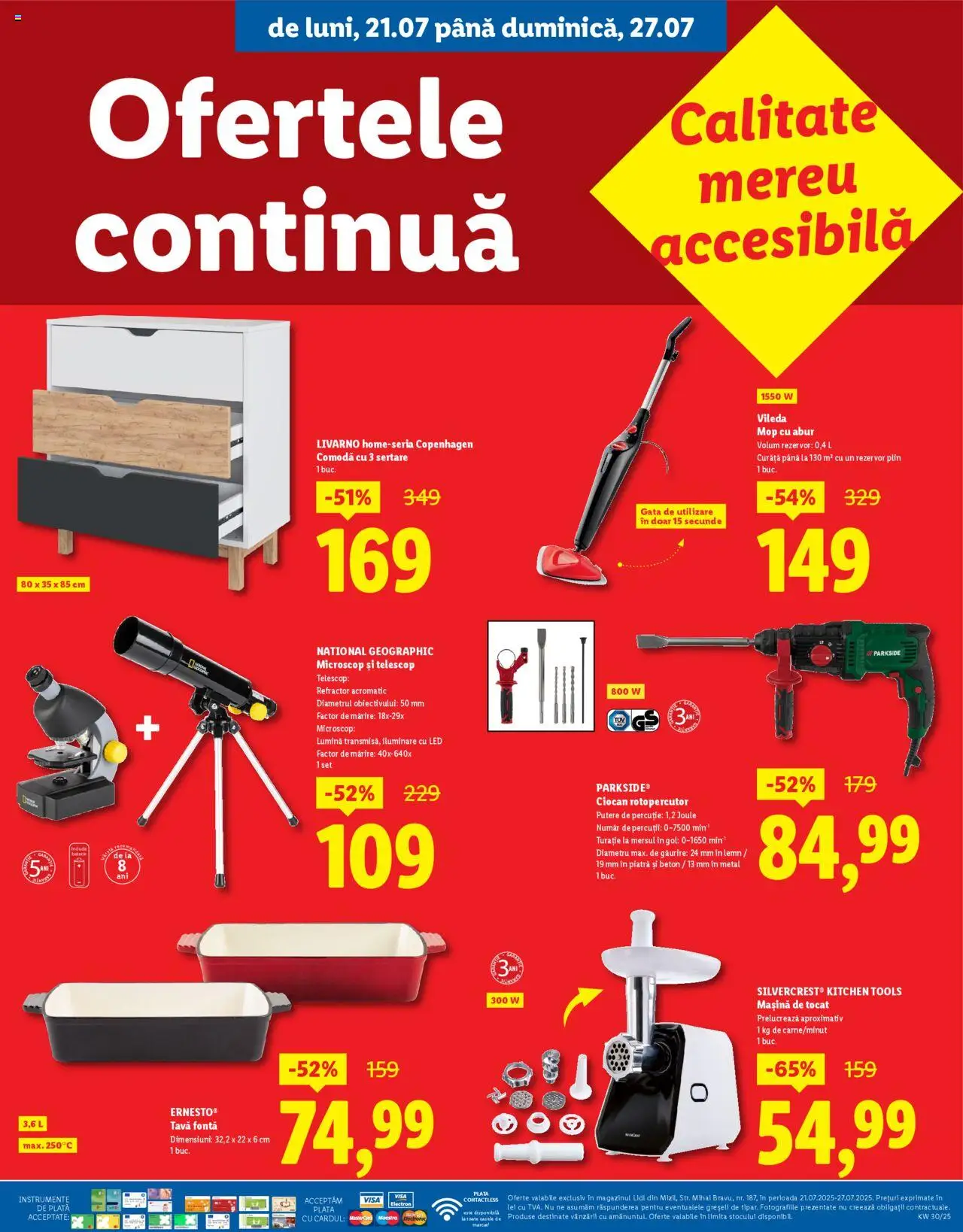 Catalog LIDL 21 - 26 Iulie 2025 | Pagina 4 | Produse: Mașină de tocat, Mop, Babak, Comodă