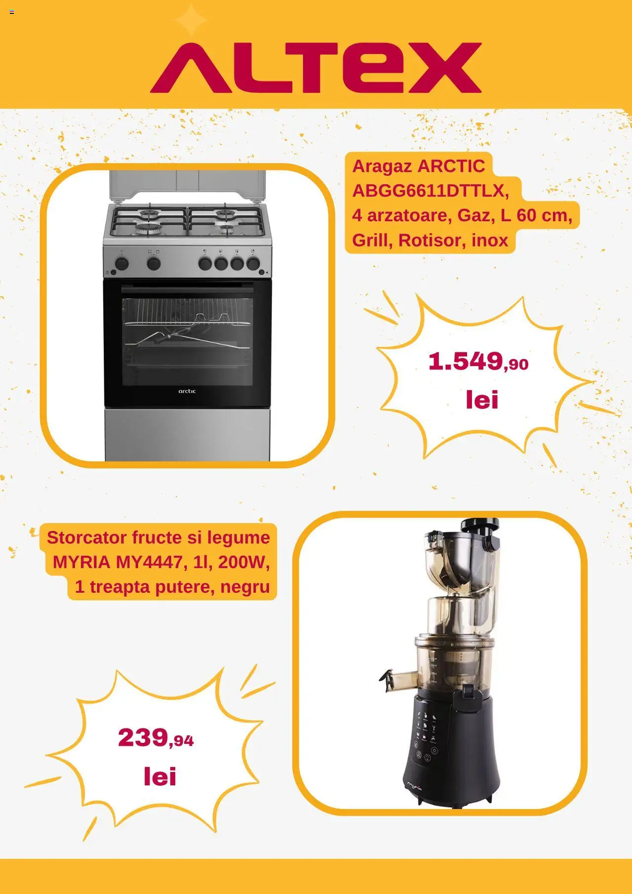 Catalog Altex 24 - 29 Iulie 2025 | Pagina 6 | Produse: Aragaz, Storcător, Legume, Fructe