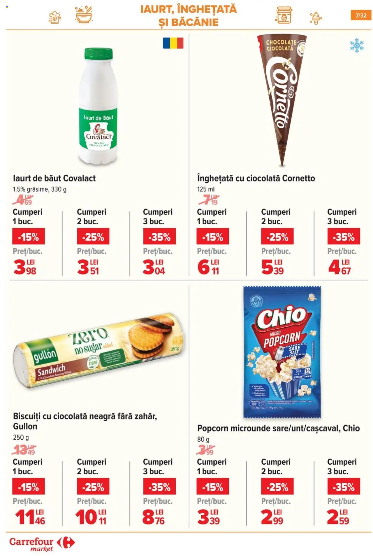 Catalog Carrefour 23 - 28 Iulie 2025 | Pagina 7 | Produse: Ciocolată, Biscuiți, Înghețată, Sare