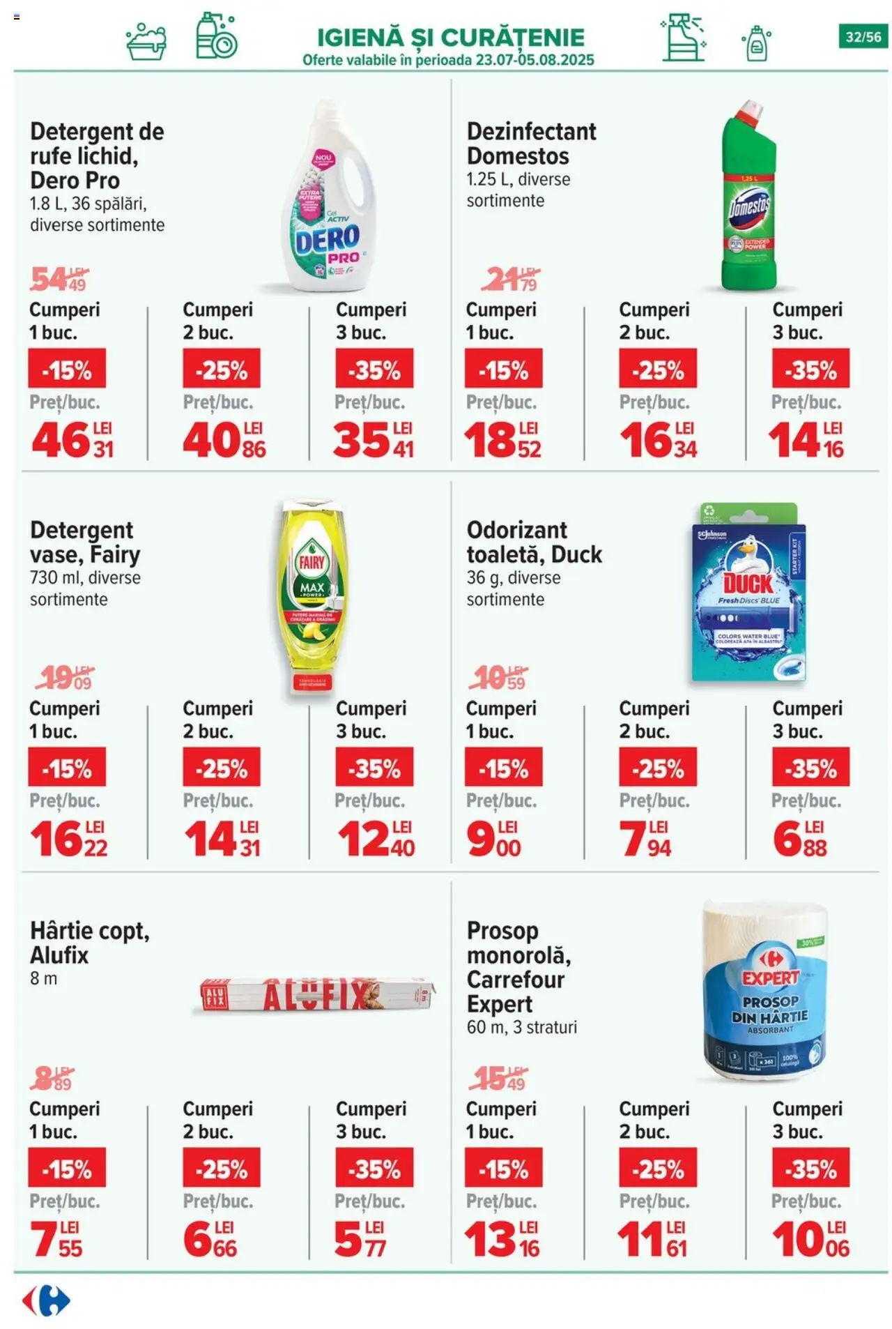 Catalog Carrefour 23 - 28 Iulie 2025 | Pagina 33 | Produse: Detergent, Apă