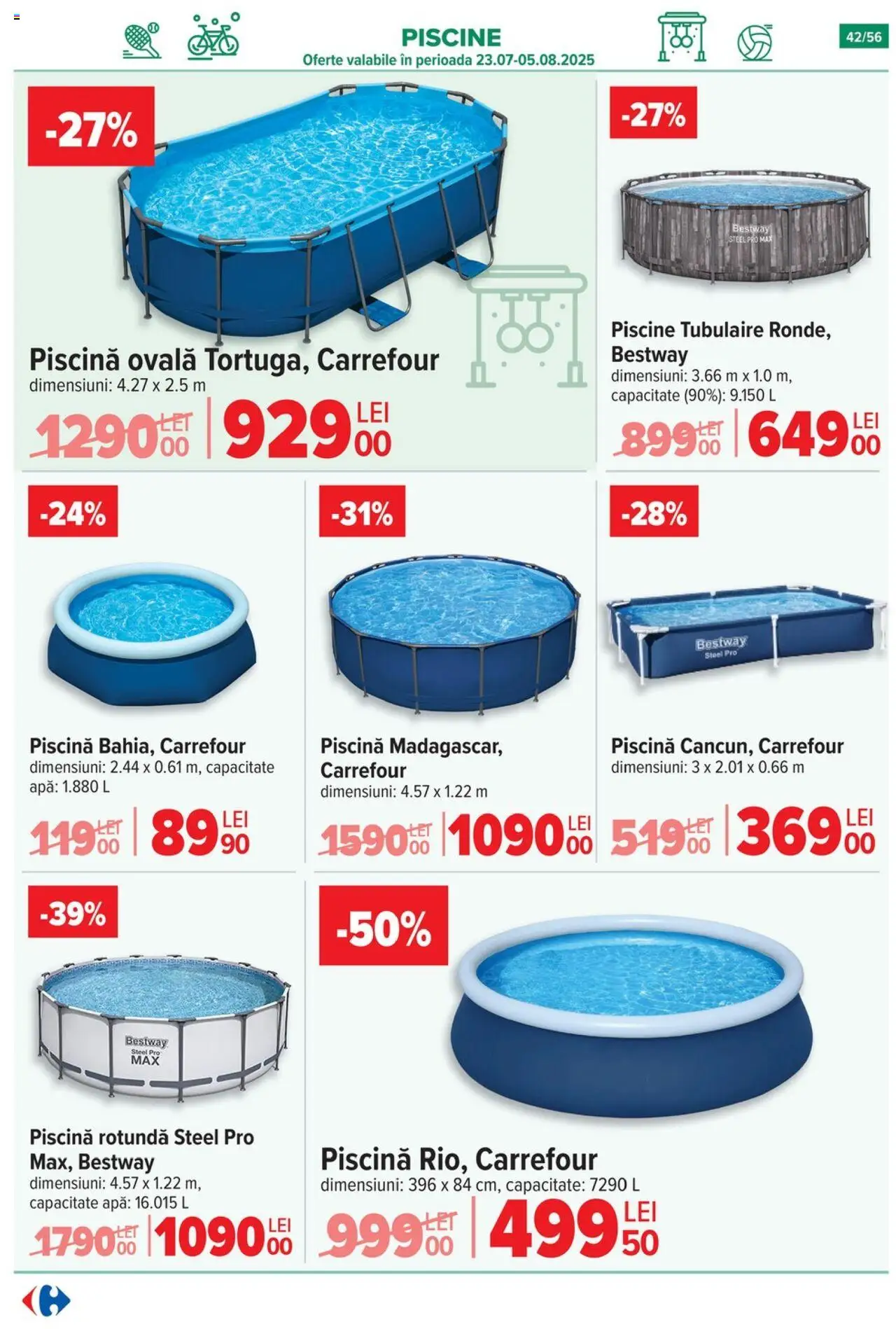 Catalog Carrefour 23 - 28 Iulie 2025 | Pagina 43 | Produse: Piscină, Apă
