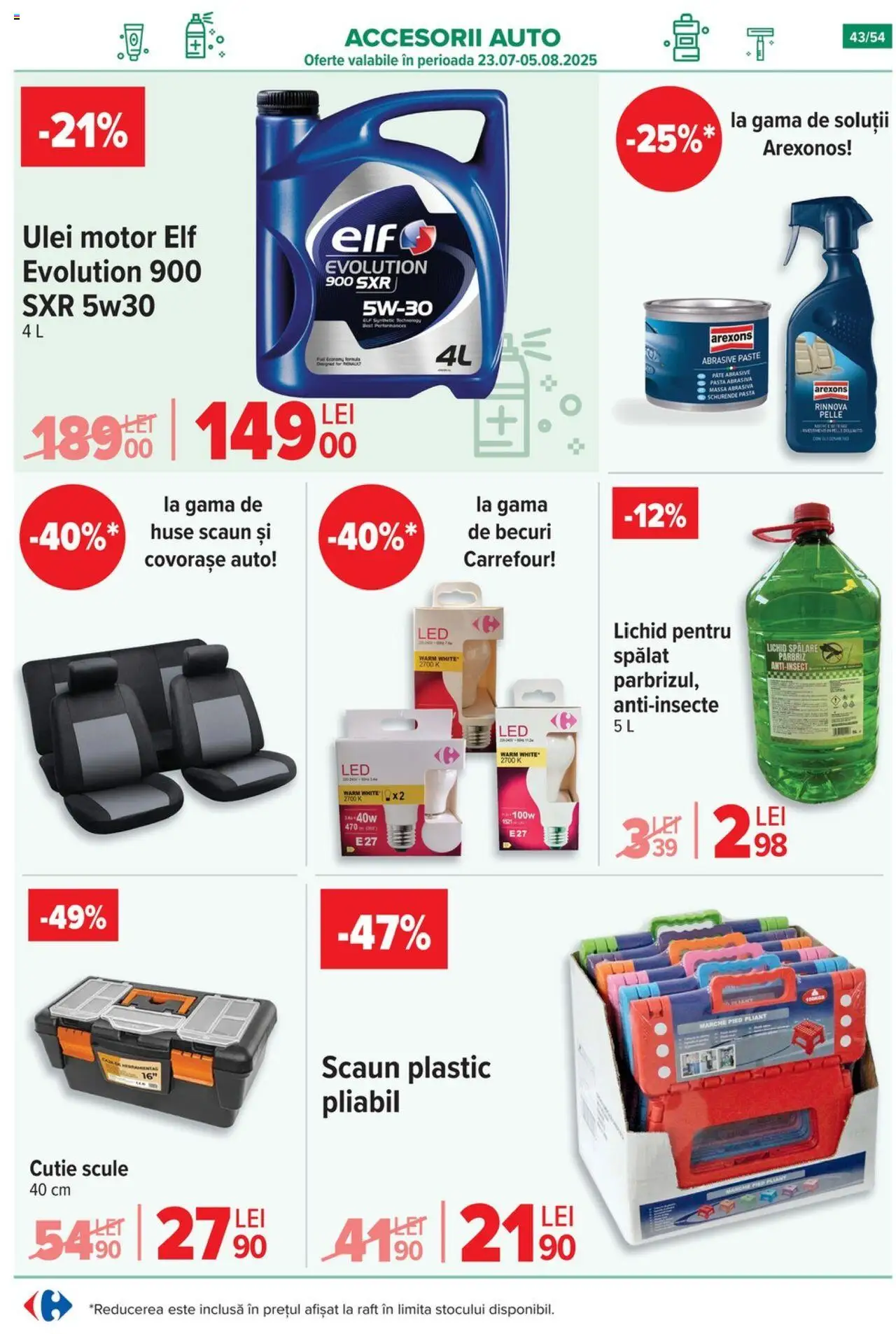 Catalog Carrefour 23 - 28 Iulie 2025 | Pagina 44 | Produse: Raft, Scaun, Cutie, Ulei