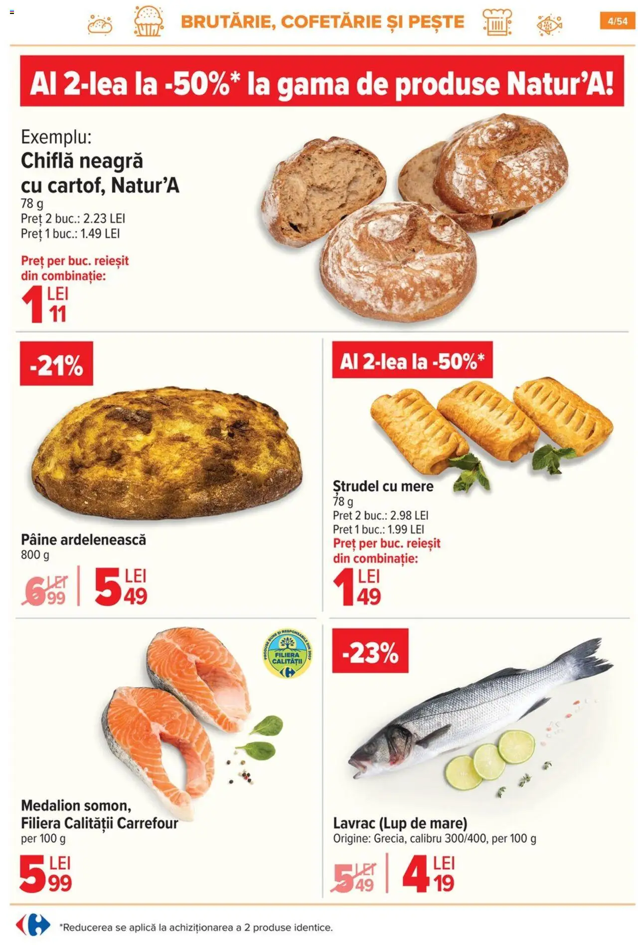 Catalog Carrefour 23 - 28 Iulie 2025 | Pagina 5 | Produse: Chiflă, Pâine, Mere, Pește