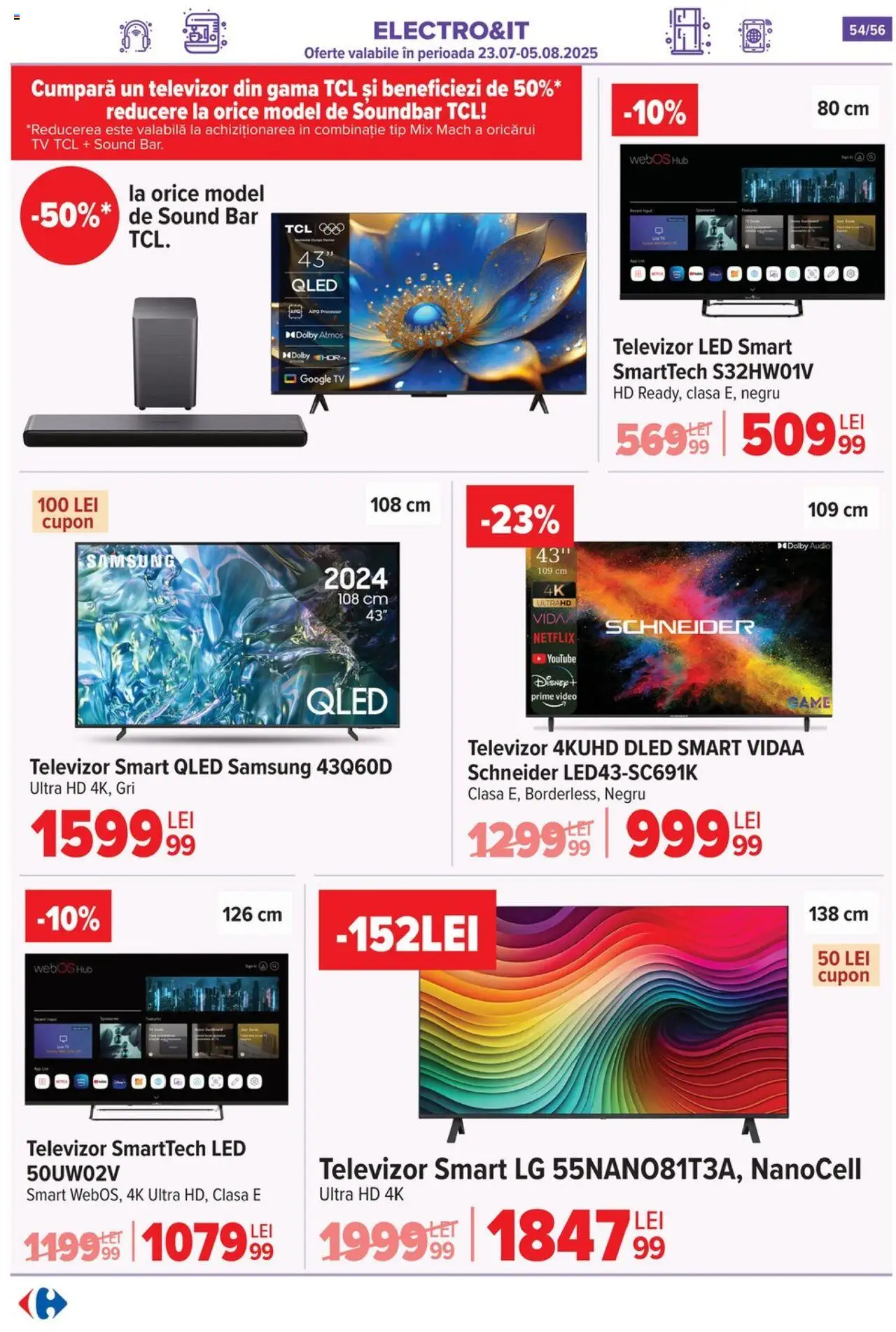 Catalog Carrefour 23 - 28 Iulie 2025 | Pagina 52 | Produse: Soundbar, Vestiyer, Televizor, Video
