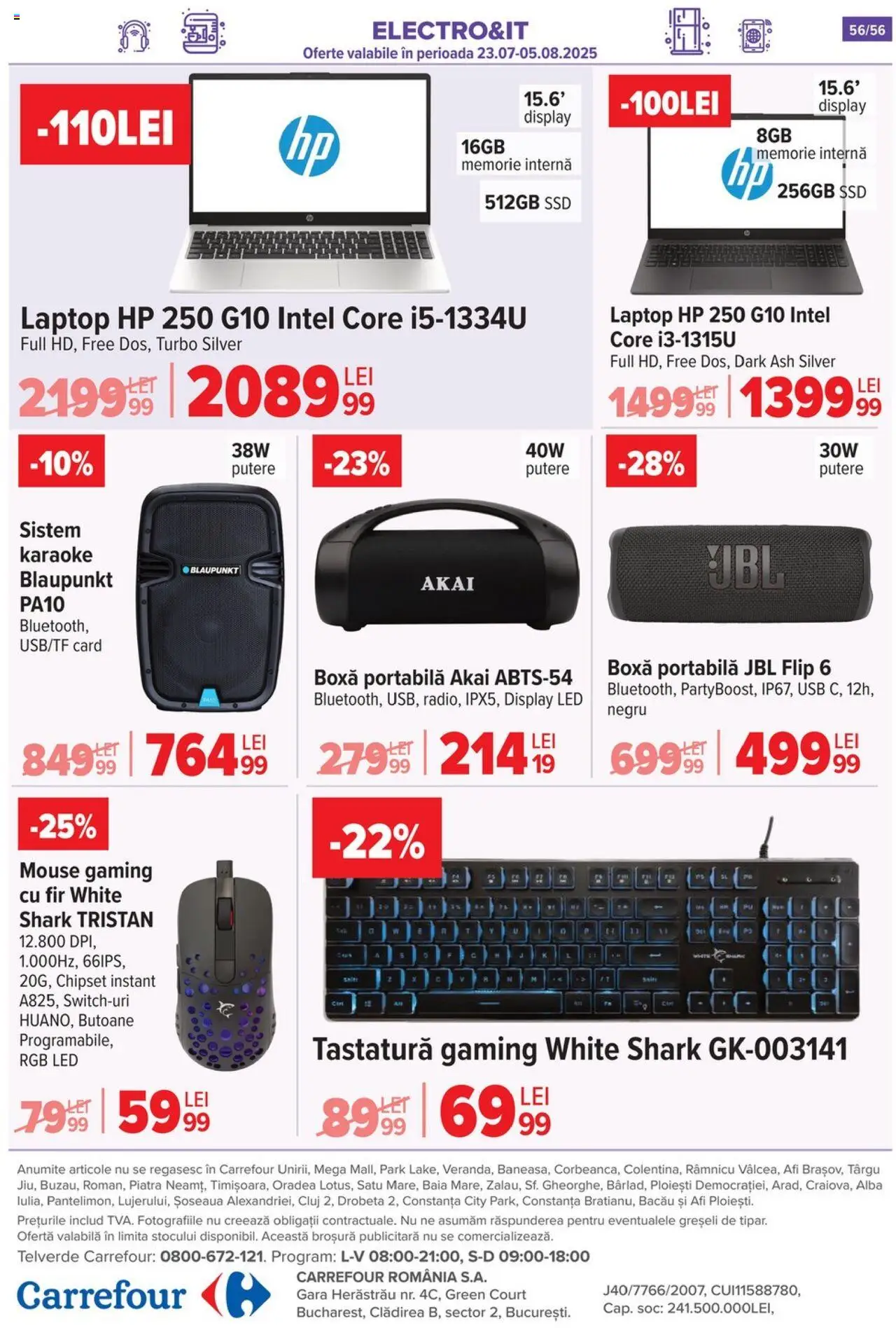 Catalog Carrefour 23 - 28 Iulie 2025 | Pagina 54 | Produse: Laptop, Mouse, Babak, Boxă portabilă