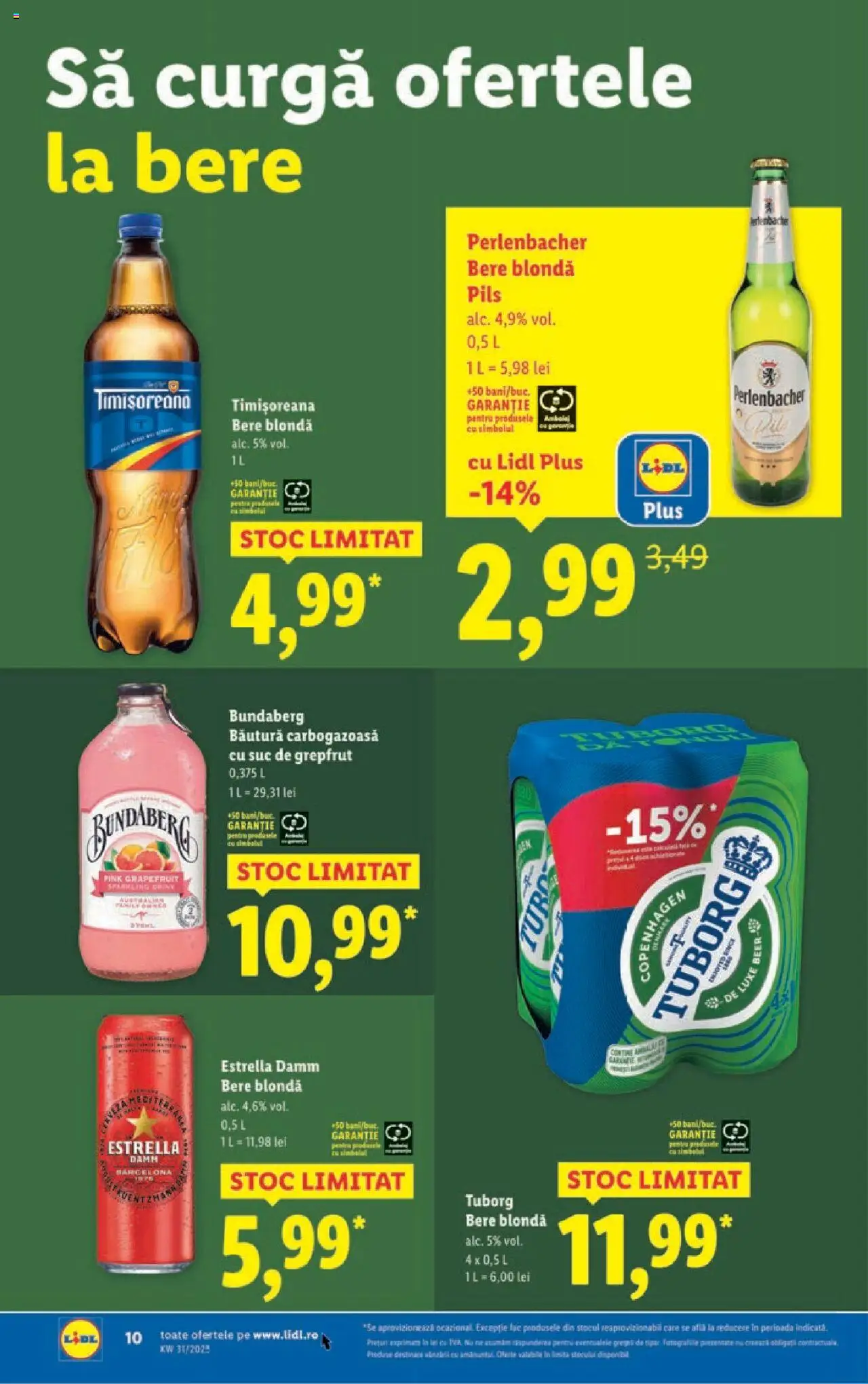 Catalog LIDL 28 Iulie - 2 August 2025 | Pagina 10 | Produse: Suc, Bere, Grepfrut