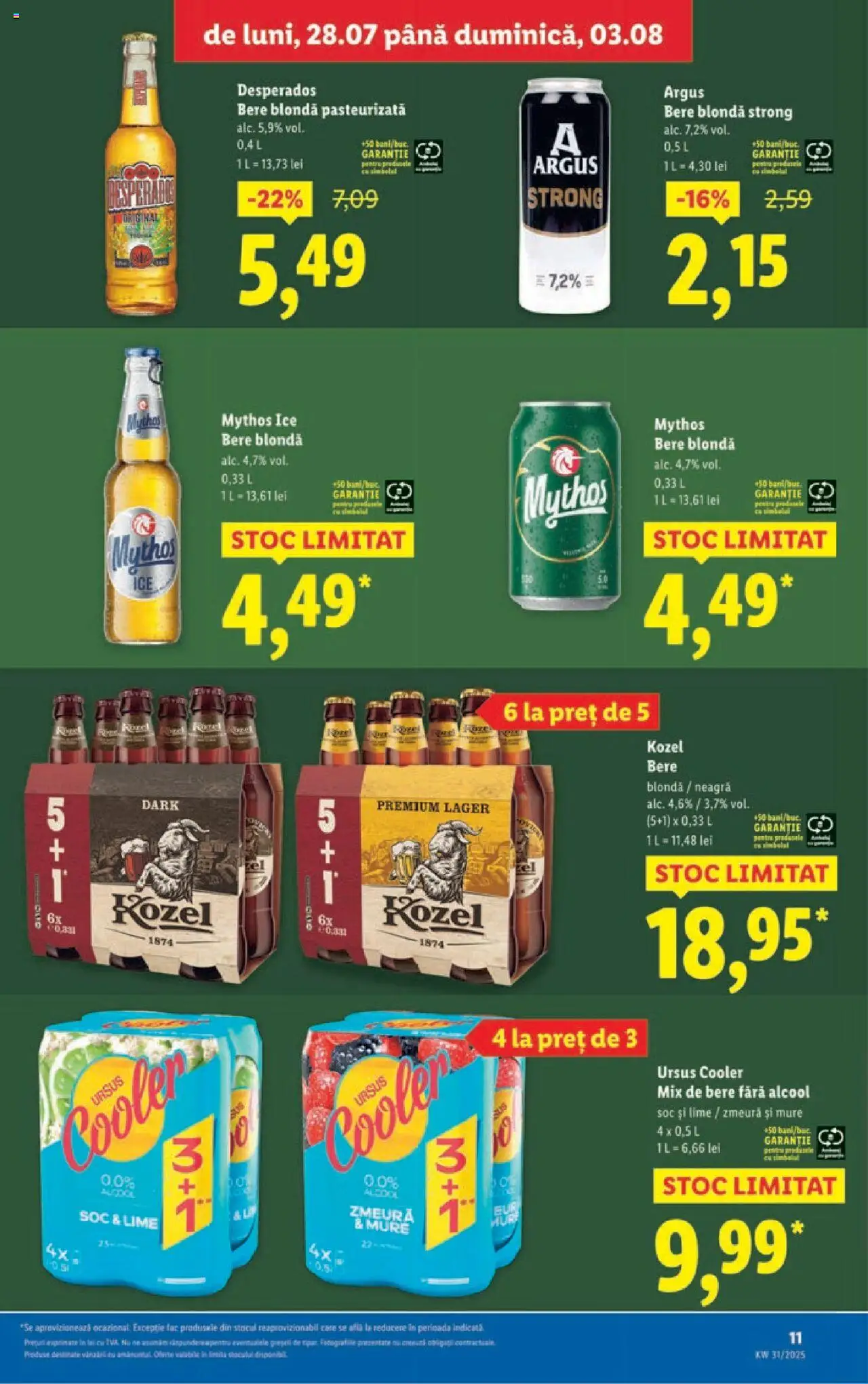 Catalog LIDL 28 Iulie - 2 August 2025 | Pagina 11 | Produse: Lime, Zmeură, Eğitim çantaları, Bere
