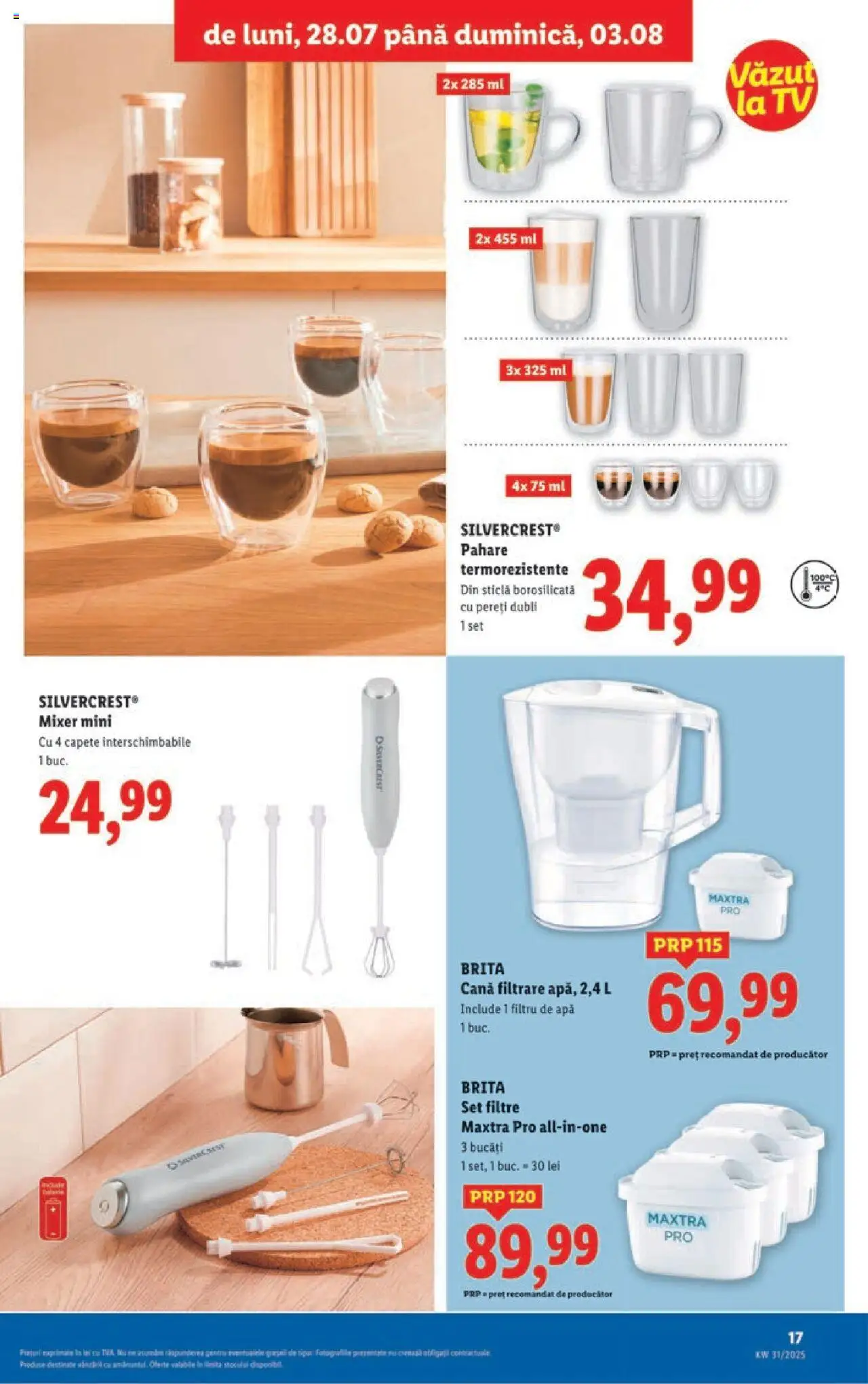 Catalog LIDL 28 Iulie - 2 August 2025 | Pagina 17 | Produse: Pahare, Mixer, Apă