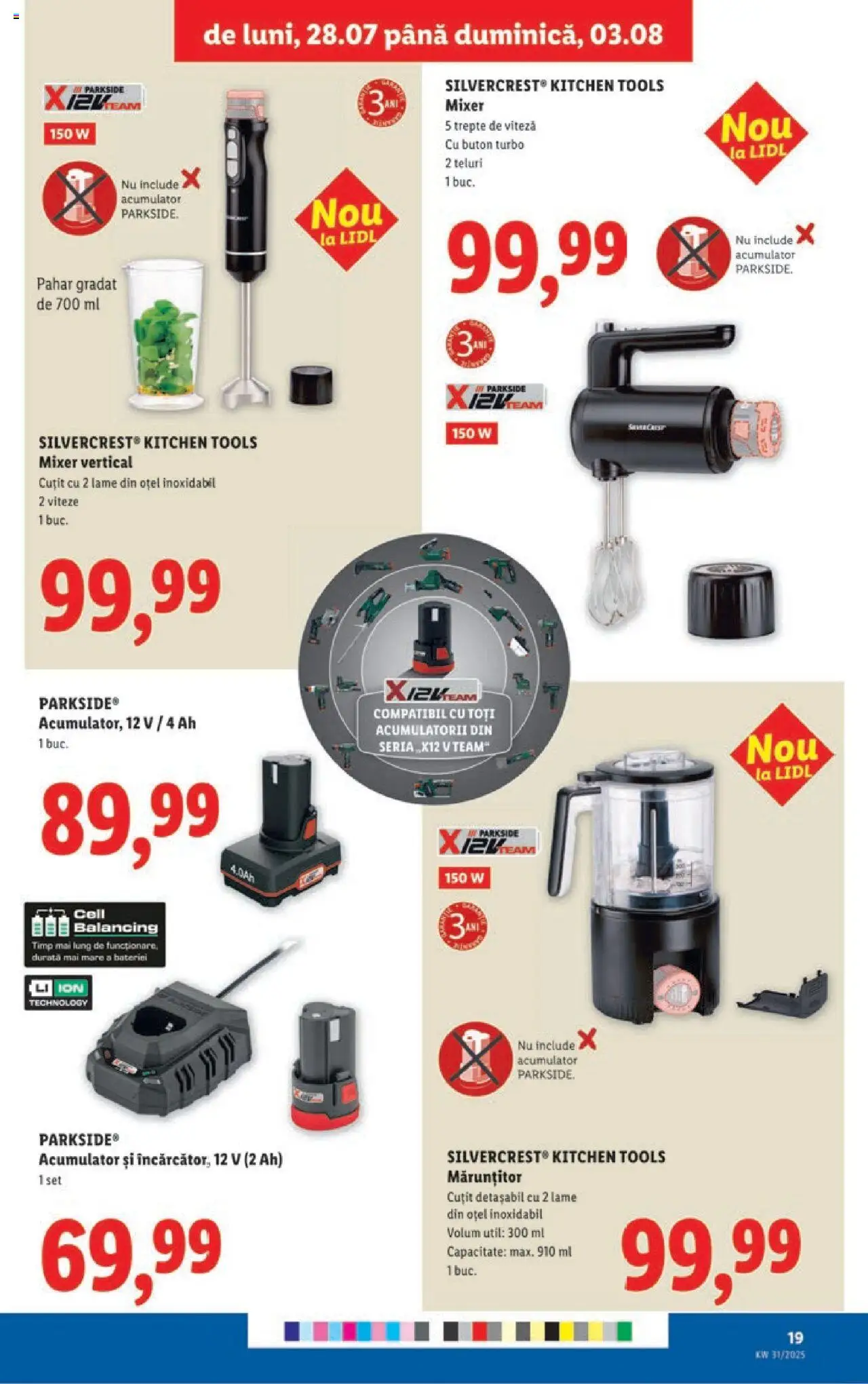 Catalog LIDL 28 Iulie - 2 August 2025 | Pagina 19 | Produse: Mixer, Cuțit
