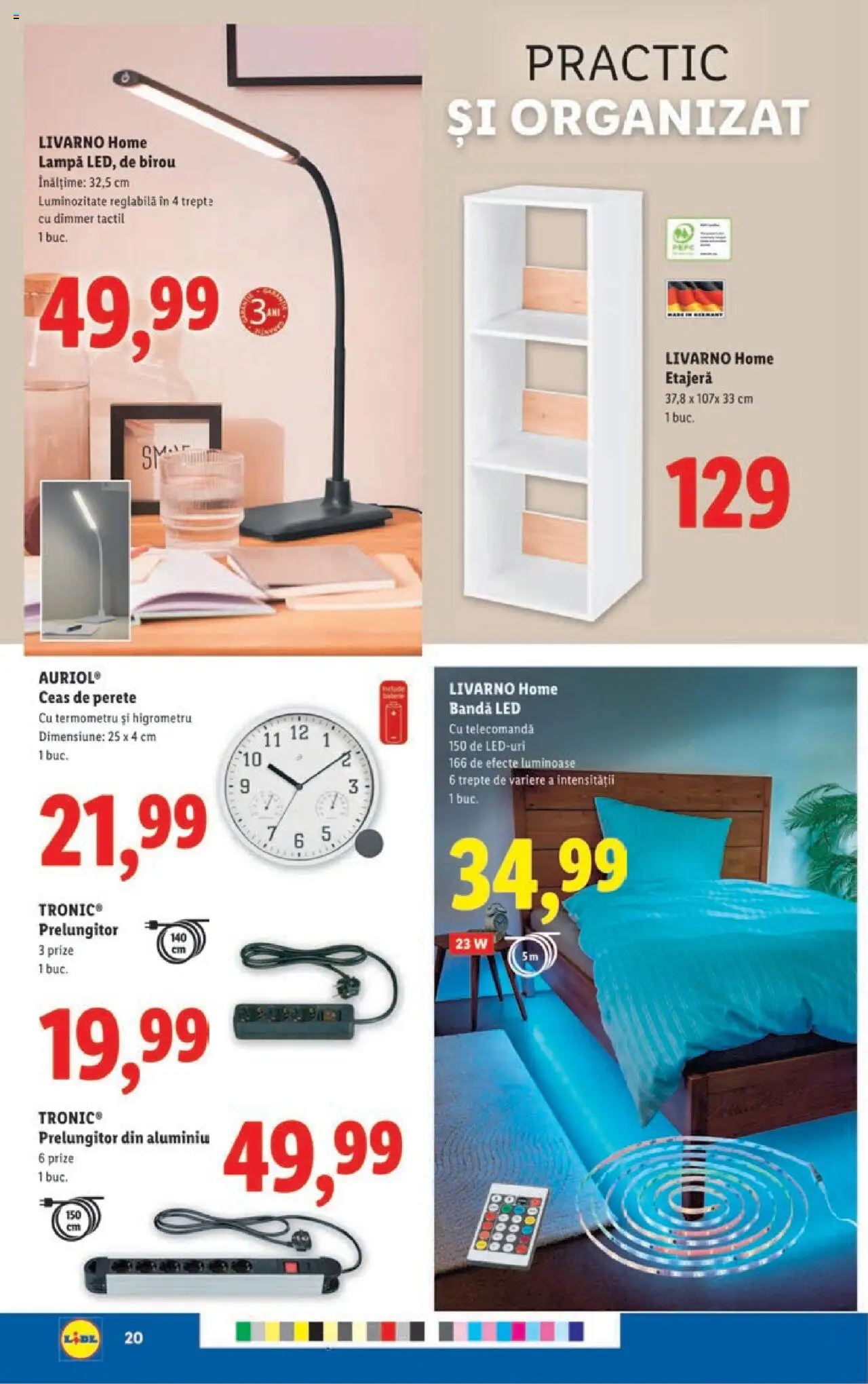 Catalog LIDL 28 Iulie - 2 August 2025 | Pagina 20 | Produse: Prize, Çikolatalı gofret, Termometru, Lampă