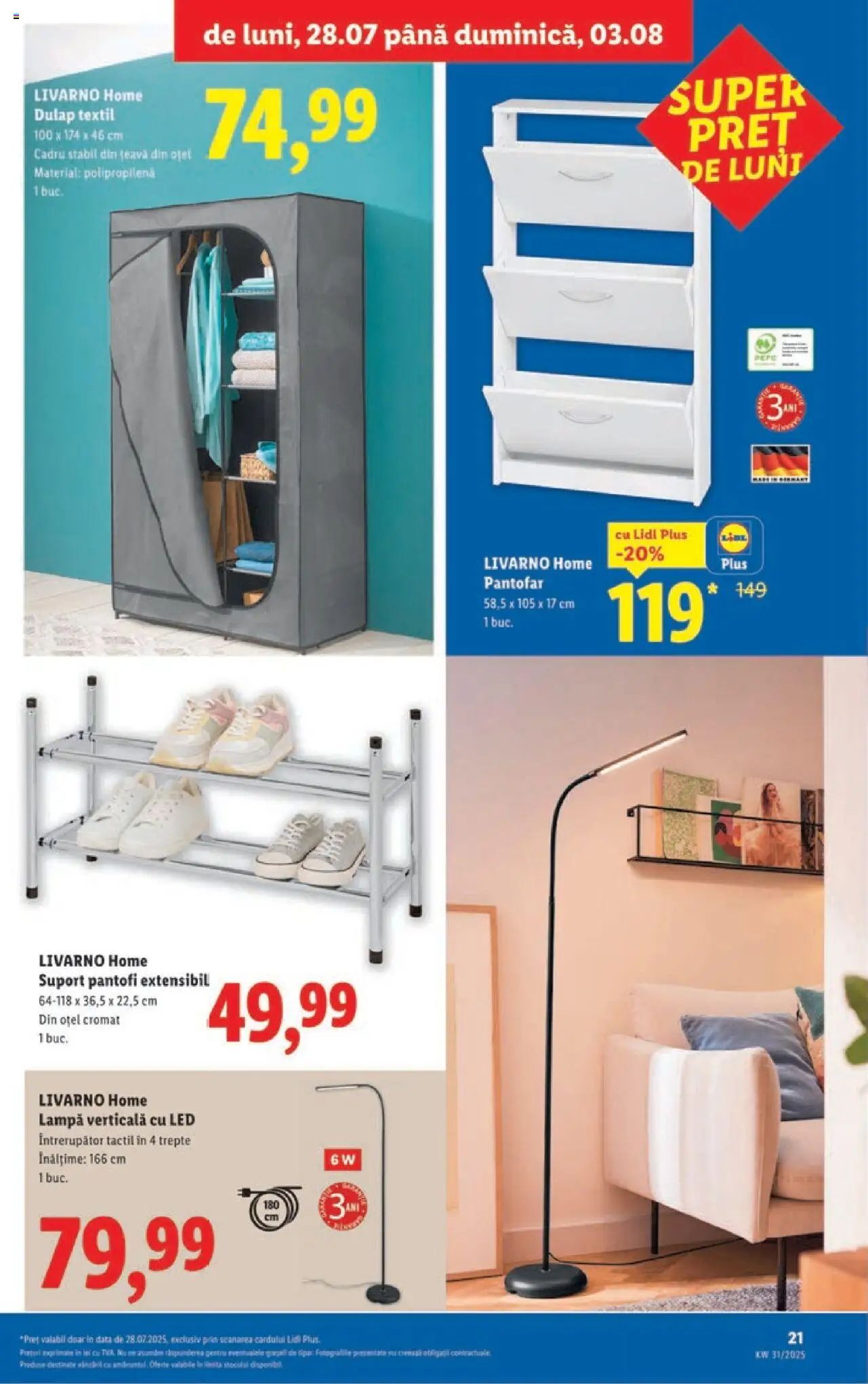 Catalog LIDL 28 Iulie - 2 August 2025 | Pagina 21 | Produse: Pantofar, Babak, Lampă, Țeavă