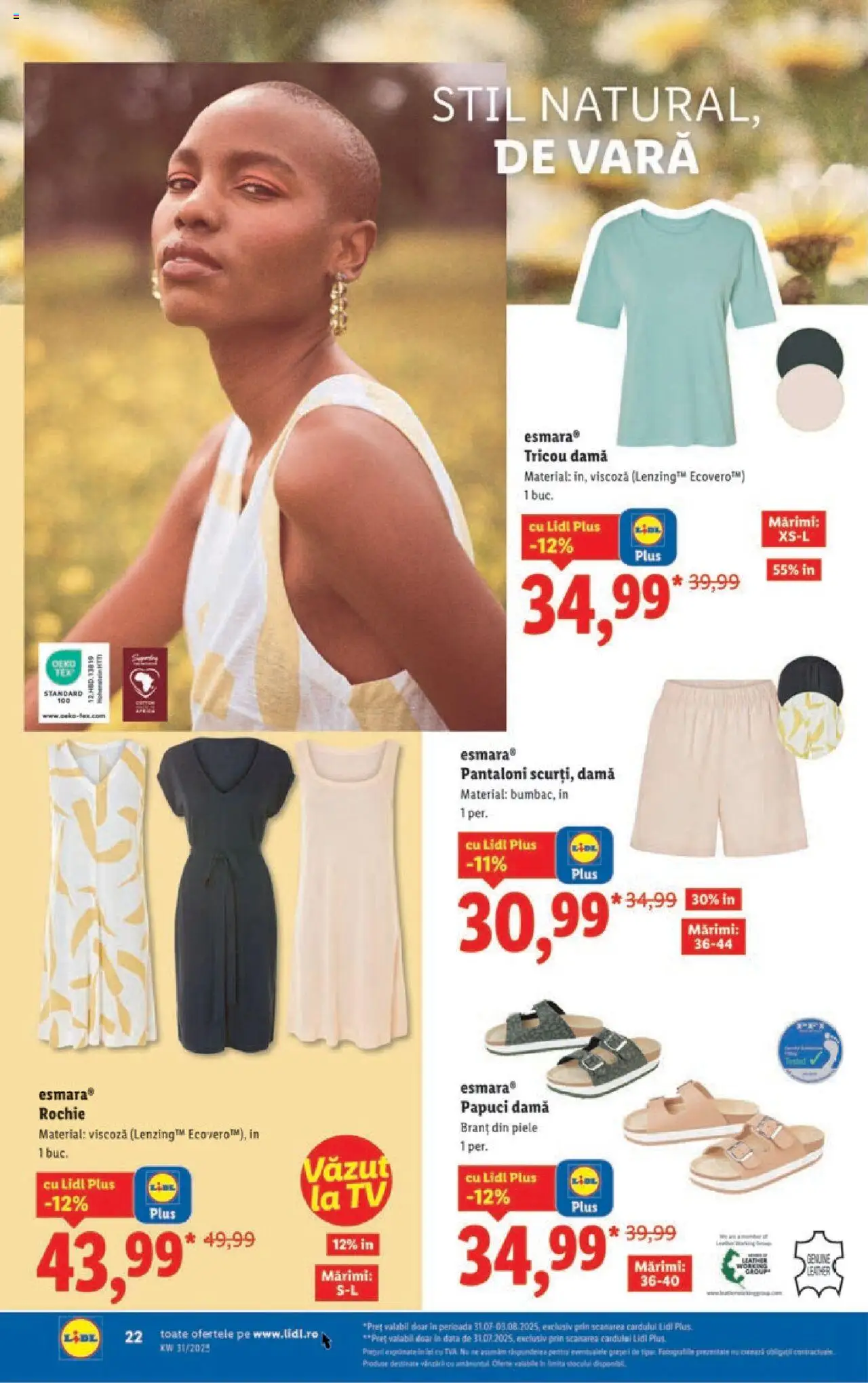 Catalog LIDL 28 Iulie - 2 August 2025 | Pagina 22 | Produse: Rochie, Tricou, Pantaloni, Papuci