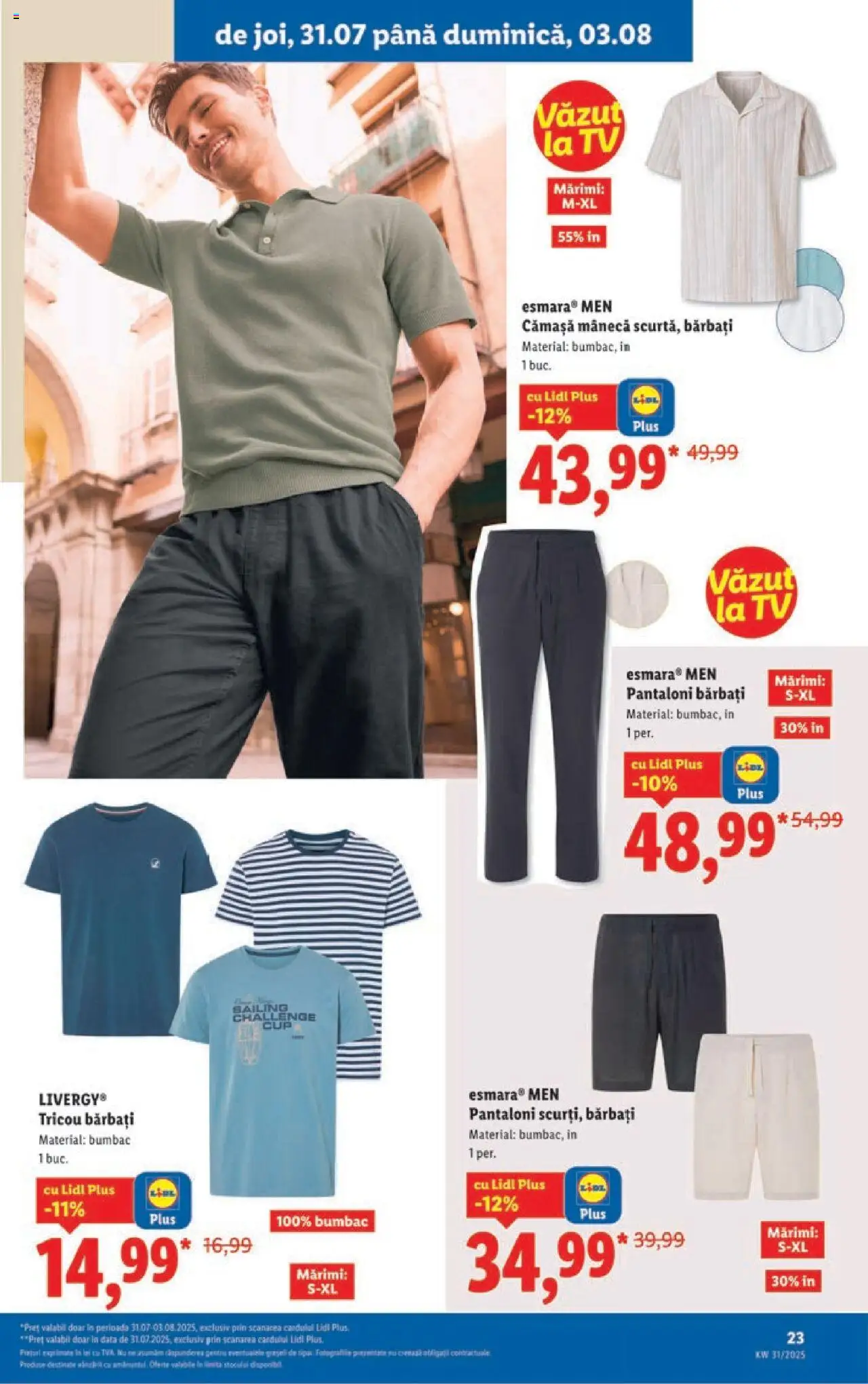 Catalog LIDL 28 Iulie - 2 August 2025 | Pagina 23 | Produse: Tricou, Pantaloni
