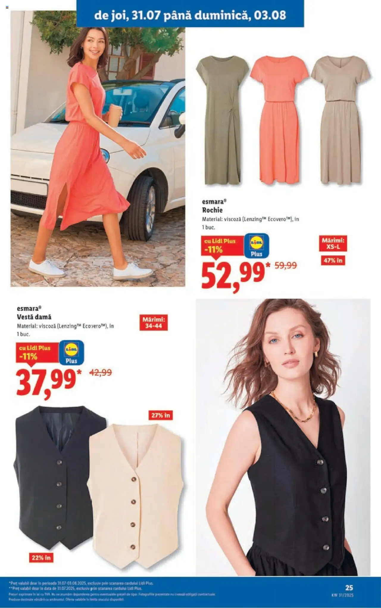 Catalog LIDL 28 Iulie - 2 August 2025 | Pagina 25 | Produse: Rochie, Vestă