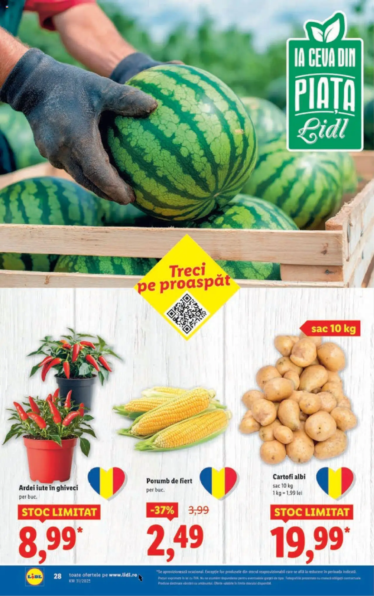 Catalog LIDL 28 Iulie - 2 August 2025 | Pagina 28 | Produse: Ghiveci, Ardei iute, Porumb, Cartofi