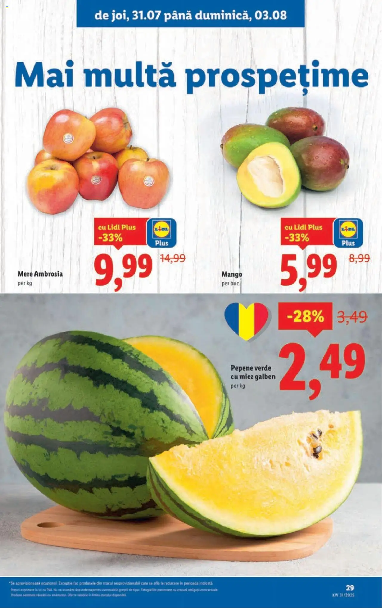 Catalog LIDL 28 Iulie - 2 August 2025 | Pagina 29 | Produse: Pepene Verde, Apple, Mere, Mango