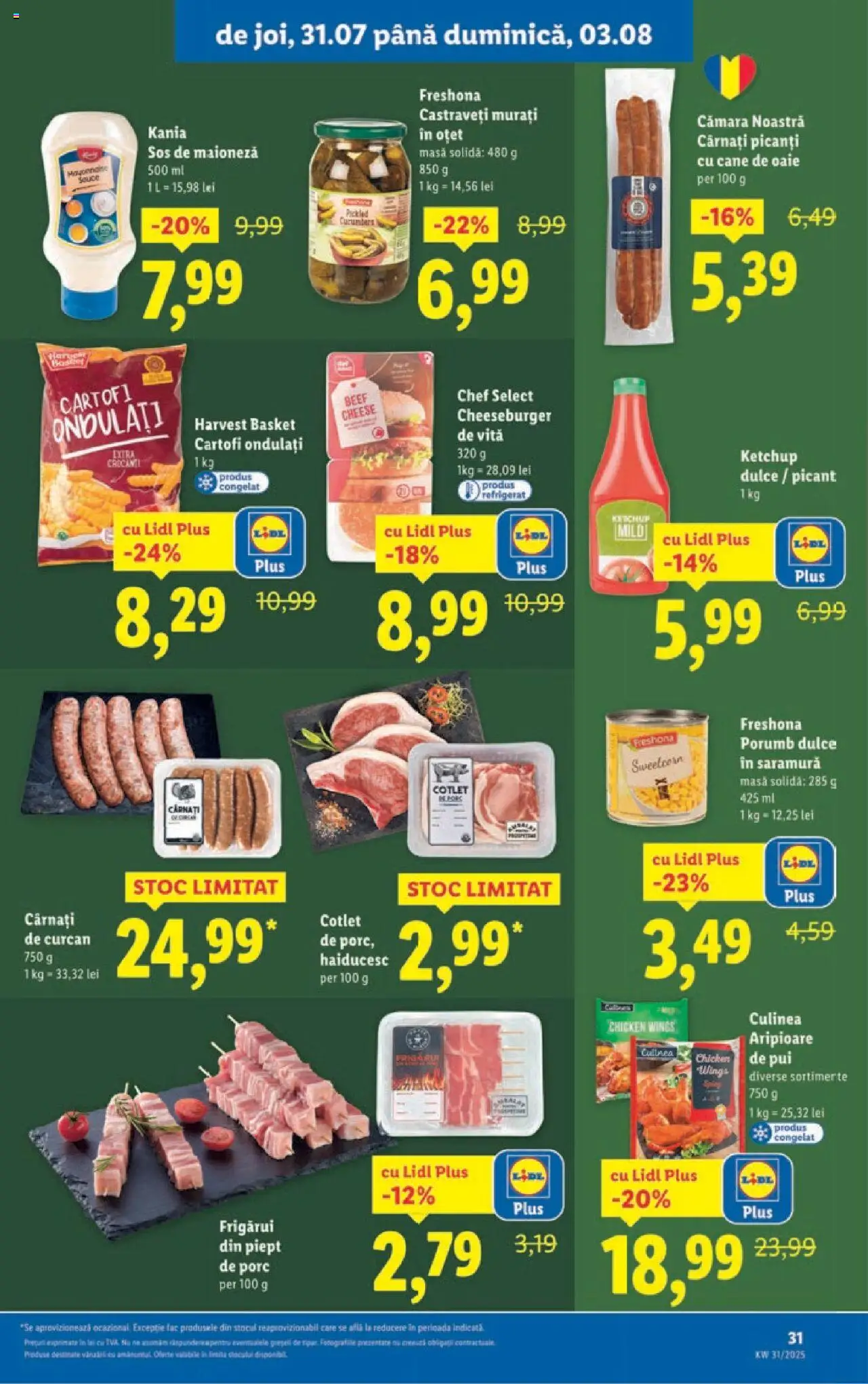 Catalog LIDL 28 Iulie - 2 August 2025 | Pagina 31 | Produse: Masă, Ketchup, Porumb, Cârnați