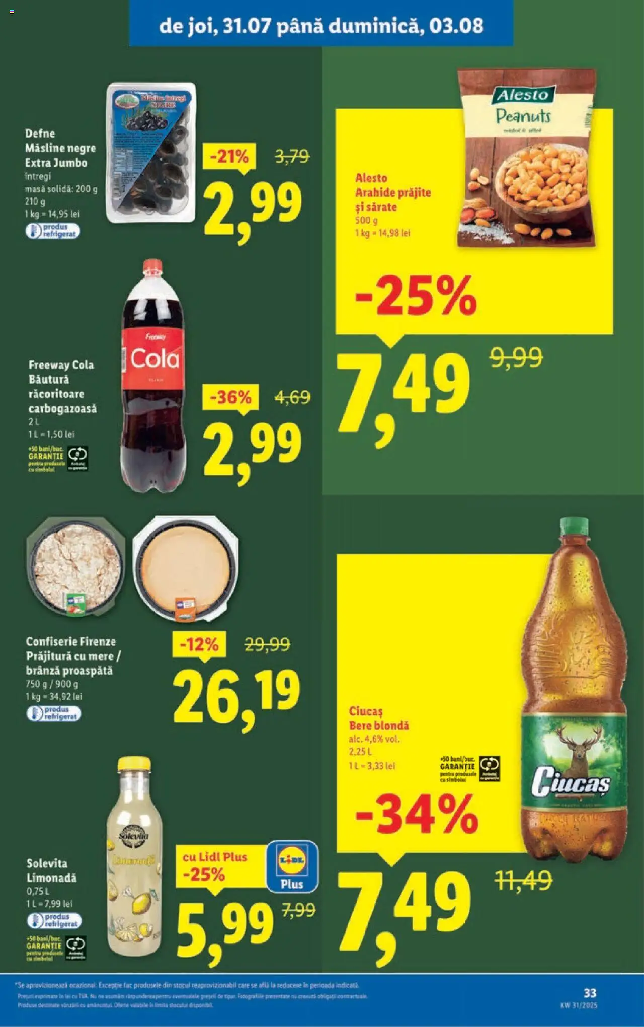 Catalog LIDL 28 Iulie - 2 August 2025 | Pagina 33 | Produse: Sıcak su torbası, Masă, Măsline, Amerikan servis