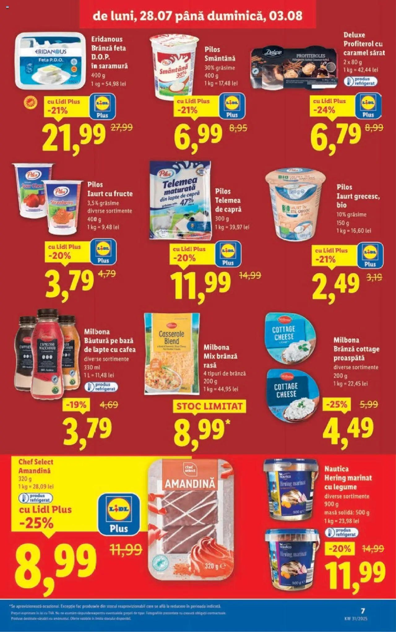 Catalog LIDL 28 Iulie - 2 August 2025 | Pagina 7 | Produse: Amandină, Lapte, Iaurt, Fructe