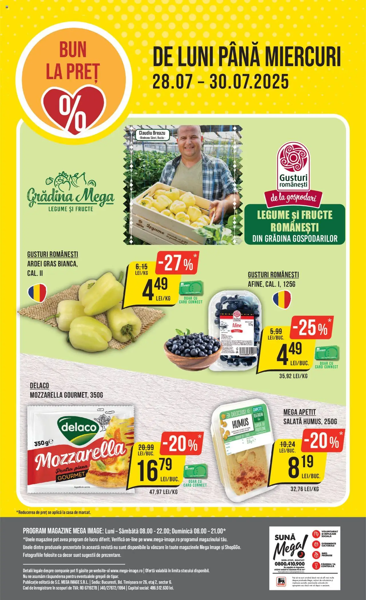 Catalog Mega Image 24 - 29 Iulie 2025 | Pagina 24 | Produse: Ardei, Mozzarella, Pizza, Humus