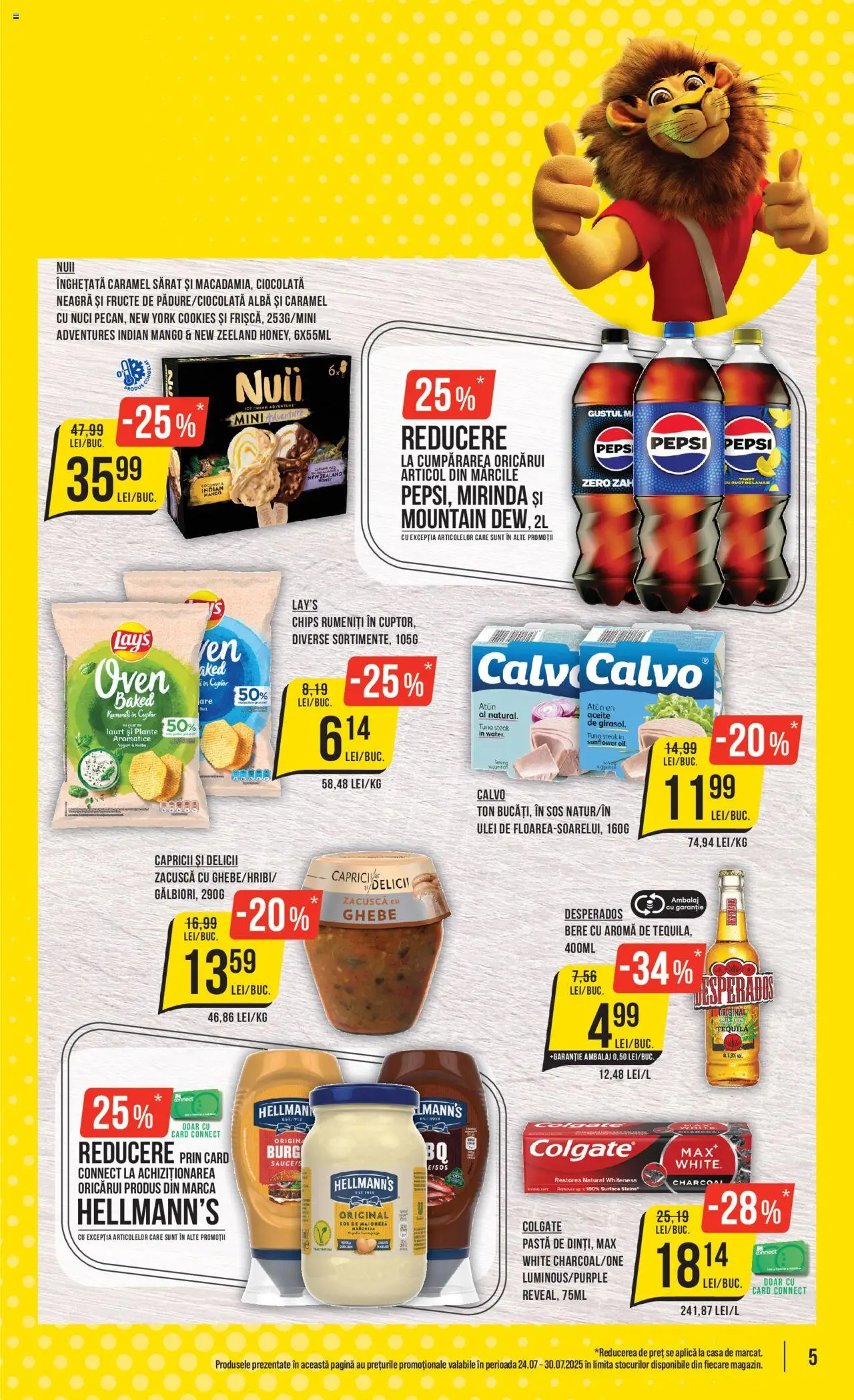 Catalog Mega Image 24 - 29 Iulie 2025 | Pagina 5 | Produse: Nuci, Înghețată, Zacuscă, Sos