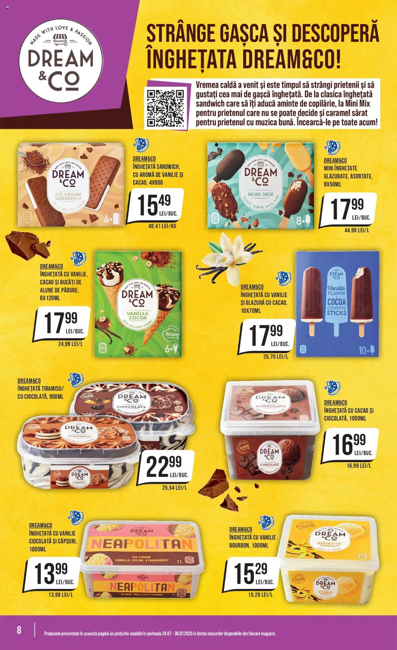 Catalog Mega Image 24 - 29 Iulie 2025 | Pagina 8 | Produse: Pară, Ciocolată, Cacao, Înghețată