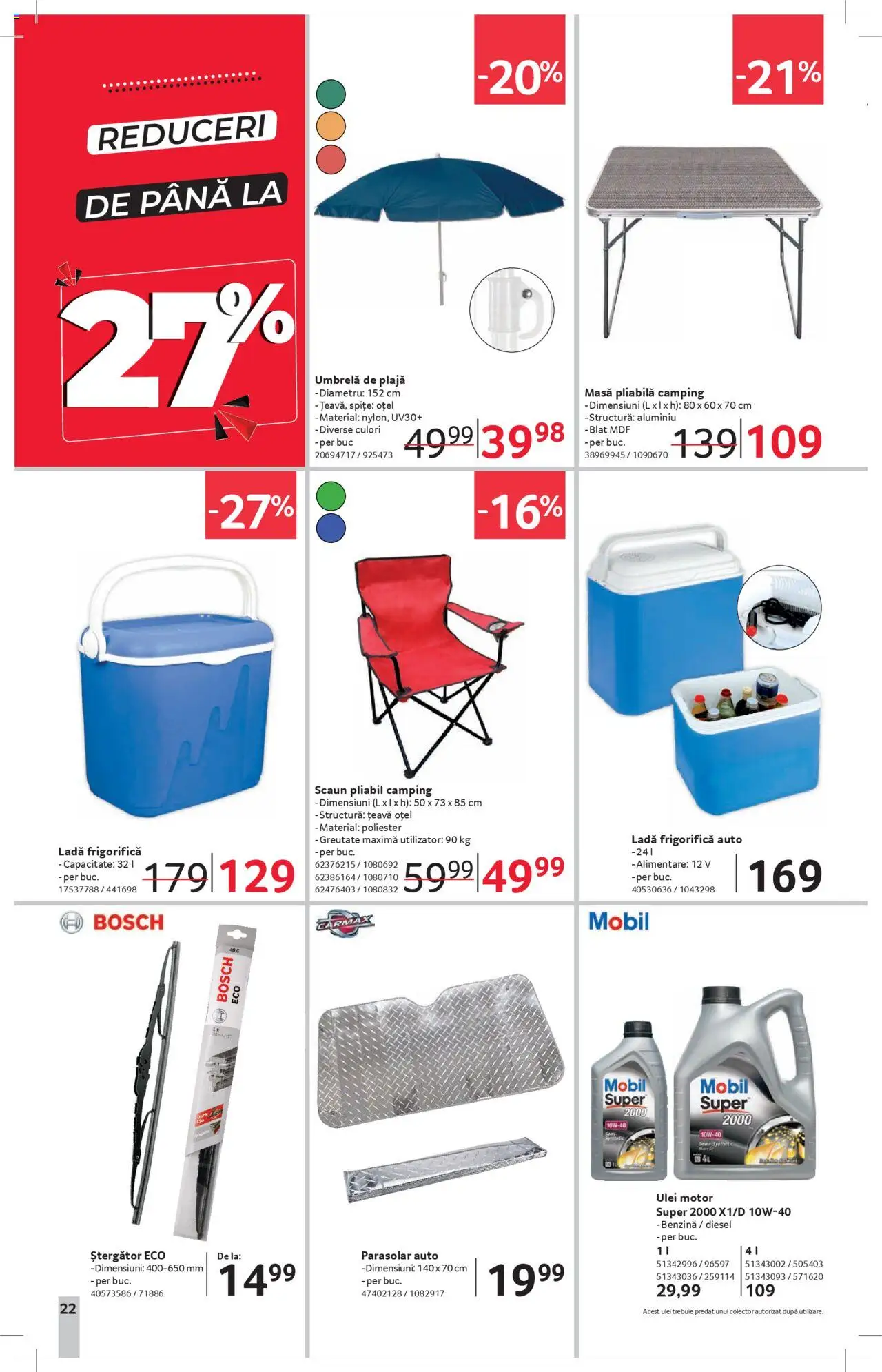 Catalog Selgros 25 - 30 Iulie 2025 | Pagina 22 | Produse: Umbrelă, Ulei, Țeavă, Ladă frigorifică