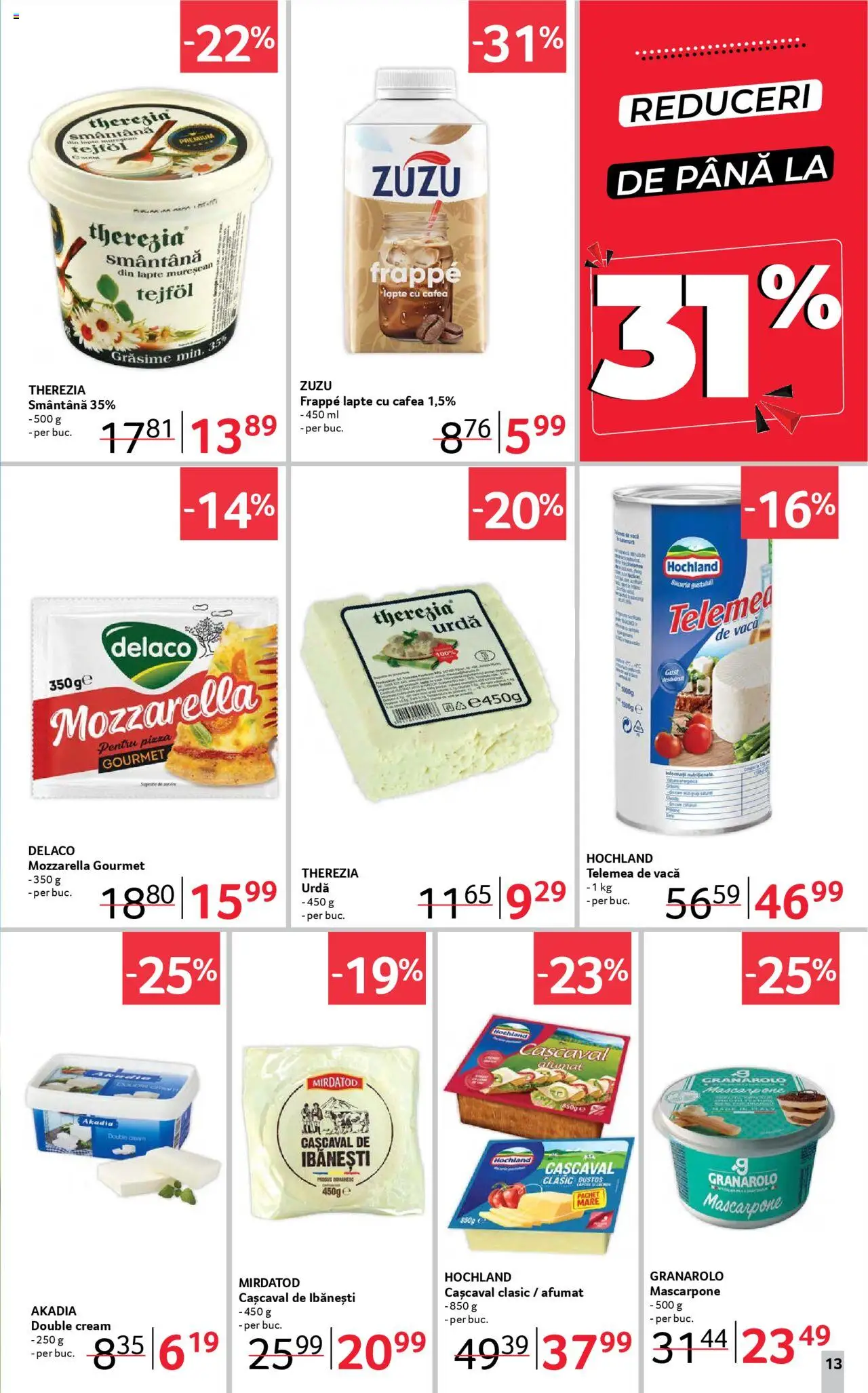 Catalog Selgros 25 - 30 Iulie 2025 | Pagina 13 | Produse: Cașcaval, Mozzarella, Mascarpone, Smântână