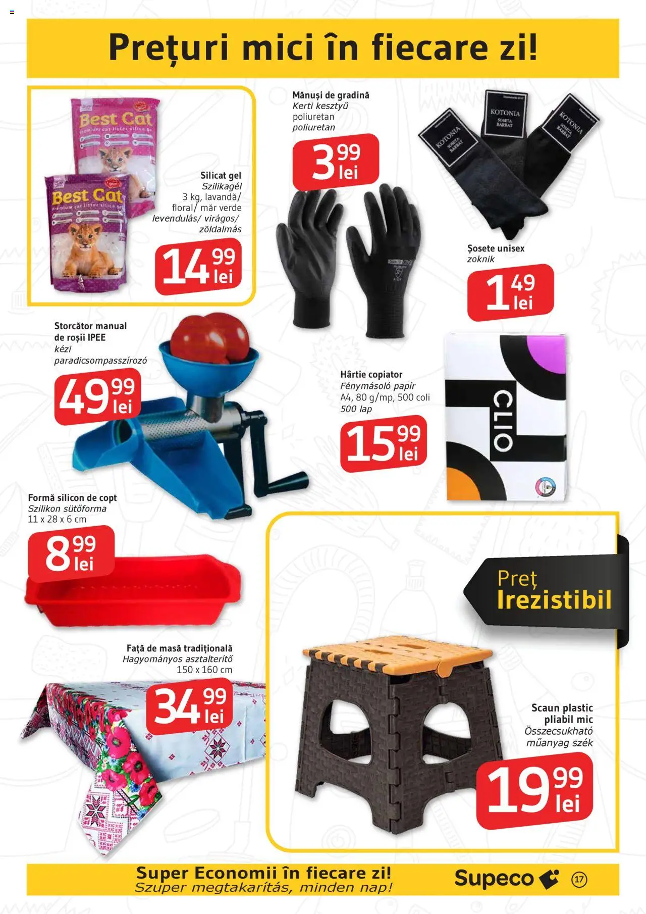 Catalog Supeco 24 Iulie - 5 August 2025 | Pagina 17 | Produse: Față de masă, Storcător, Masă, Scaun