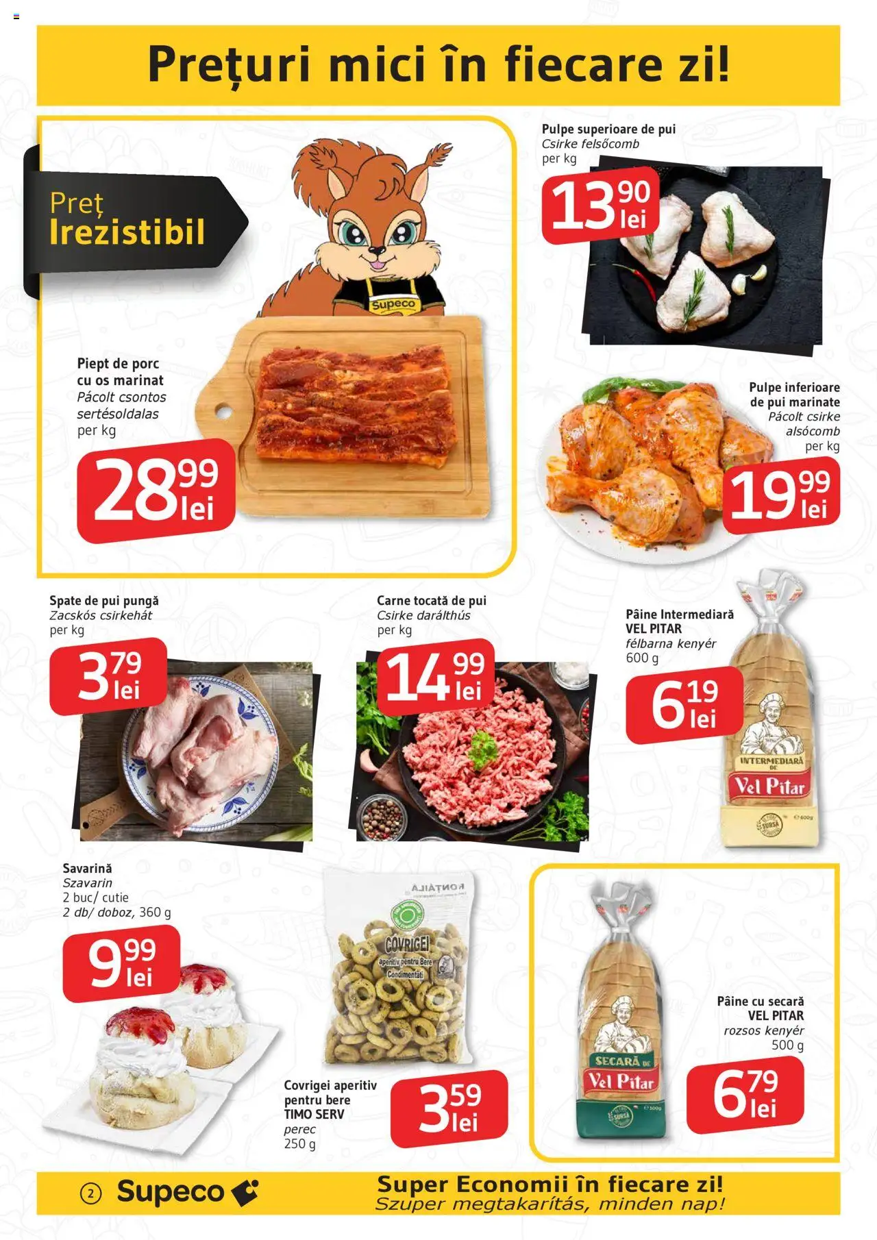 Catalog Supeco 24 Iulie - 5 August 2025 | Pagina 2 | Produse: Savarină, Mici, Covrigei, Carne tocată