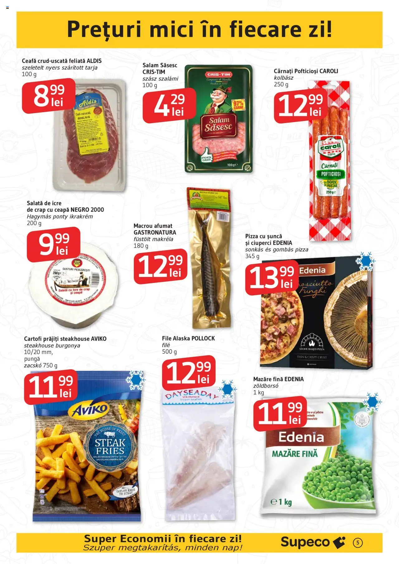Catalog Supeco 24 Iulie - 5 August 2025 | Pagina 5 | Produse: Mici, Salam, Pizza, Salată