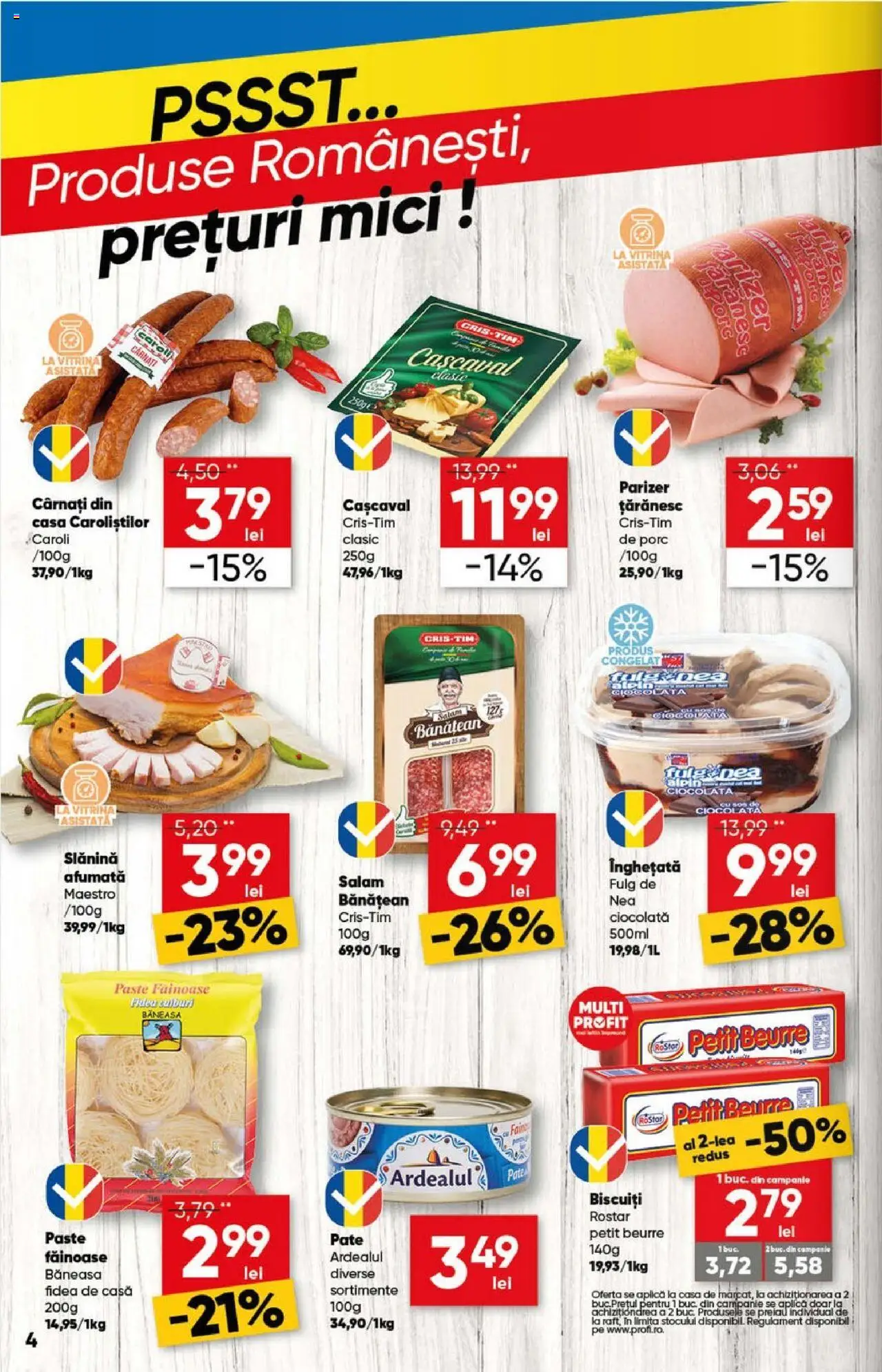 Catalog Profi 23 Iulie - 4 August 2025 | Pagina 4 | Produse: Pate, Cașcaval, Parizer, Paste