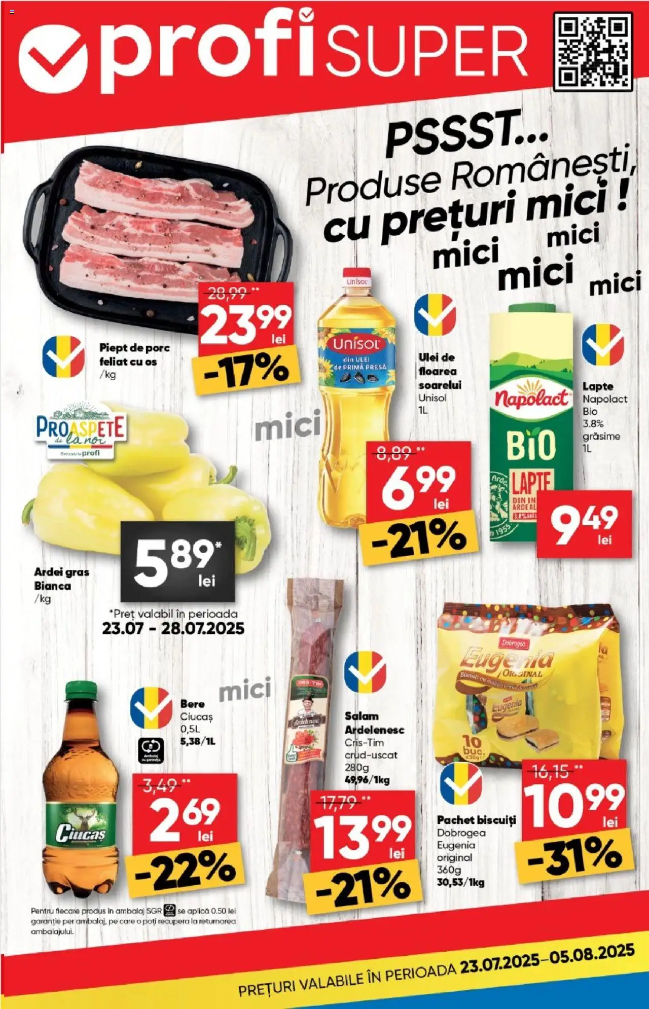 Catalog Profi 23 Iulie - 4 August 2025 | Pagina 1 | Produse: Presă, Mici, Lapte, Bere