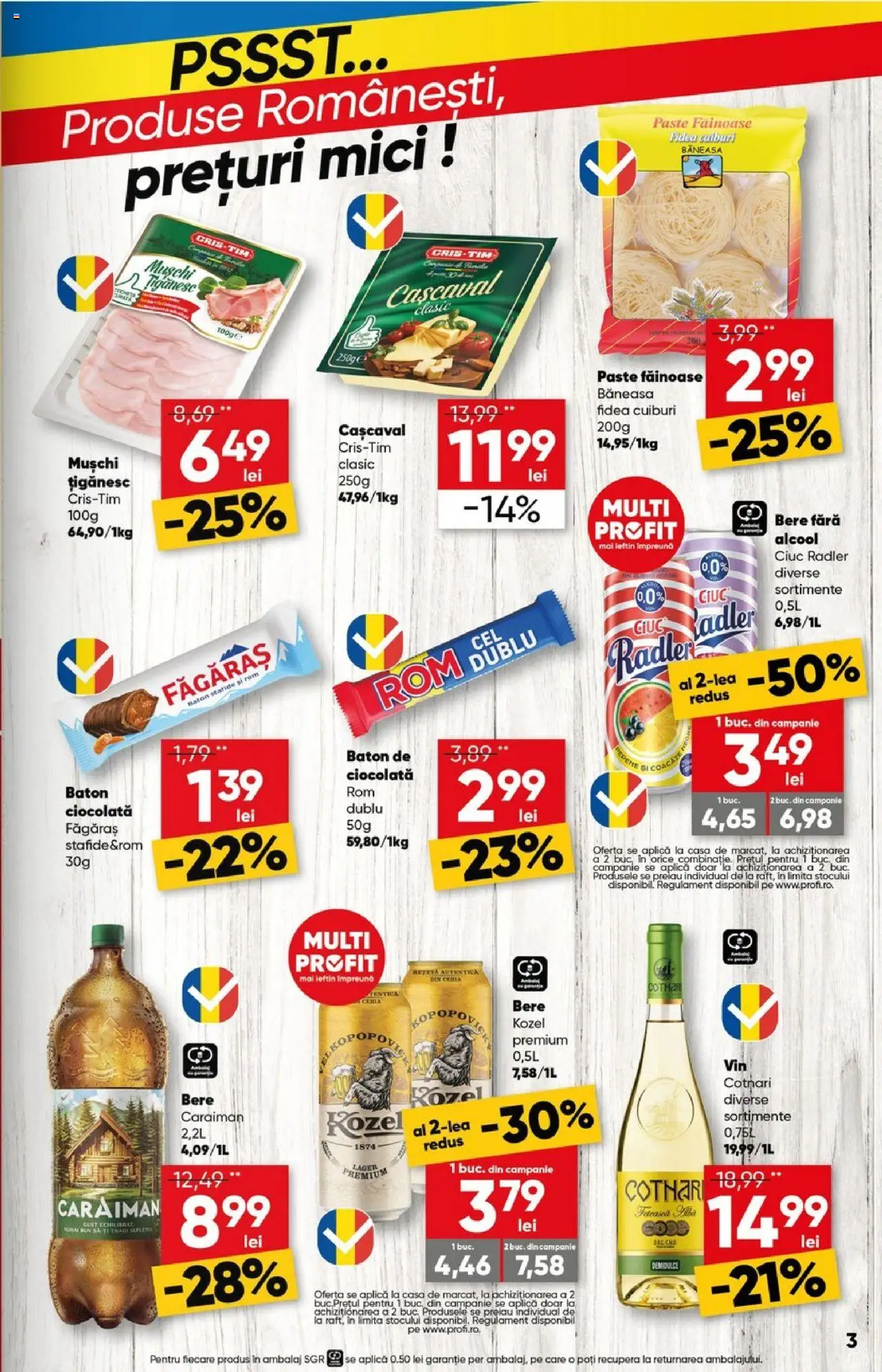 Catalog Profi 23 Iulie - 4 August 2025 | Pagina 3 | Produse: Cașcaval, Bere, Rom, Paste