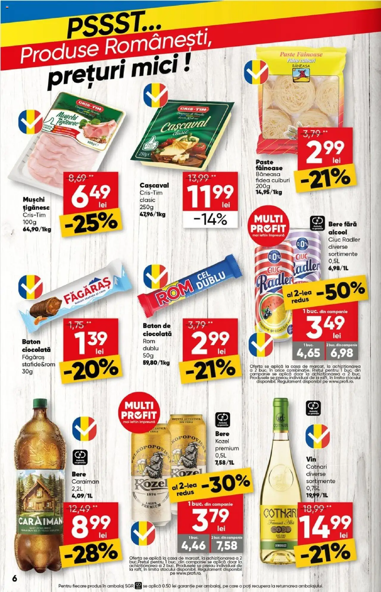Catalog Profi 23 Iulie - 4 August 2025 | Pagina 6 | Produse: Cașcaval, Bere, Rom, Paste