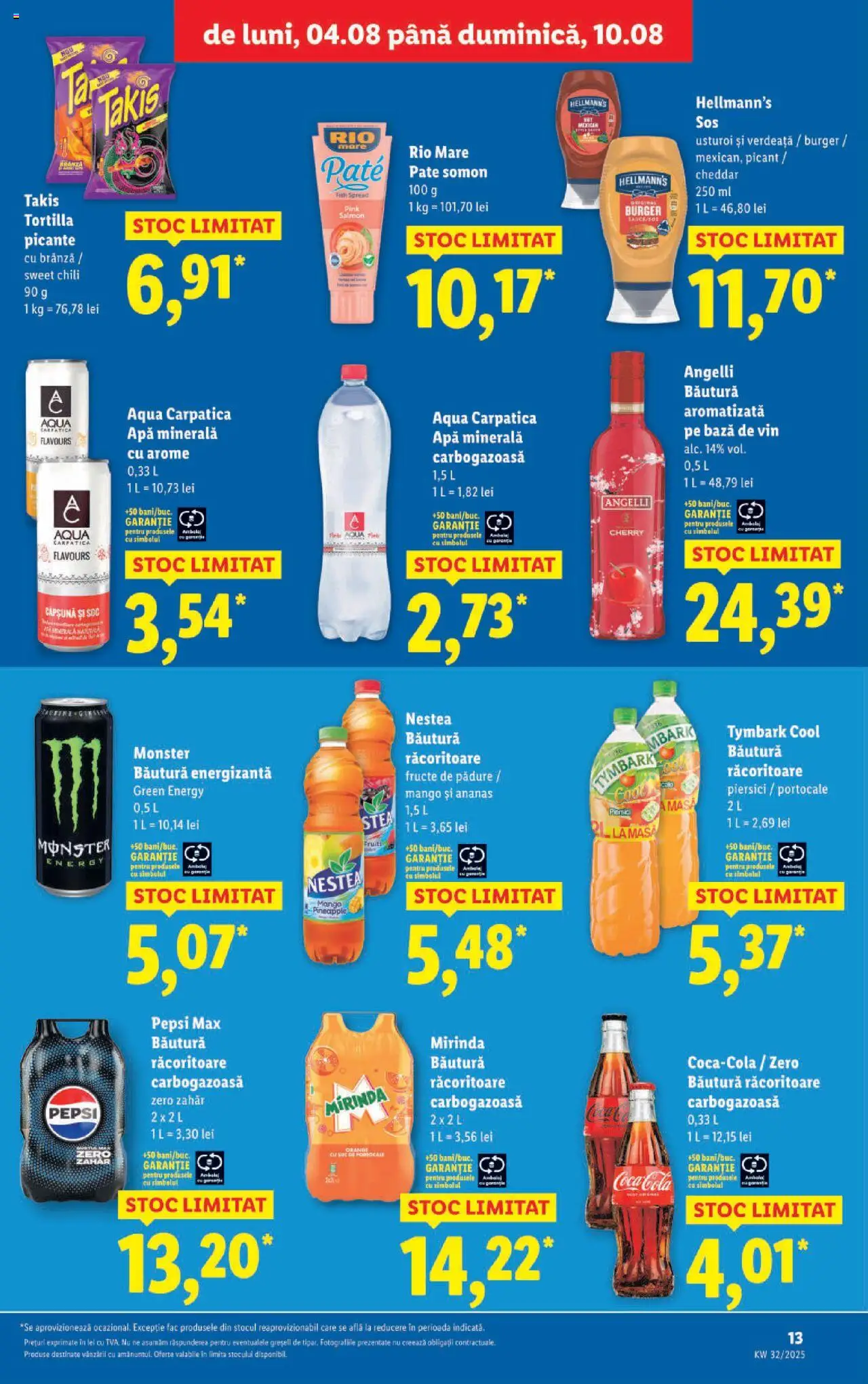 Catalog LIDL 4 - 9 August 2025 | Pagina 13 | Produse: Yazı tahtası kalemi, Portocale, Apă, Mango