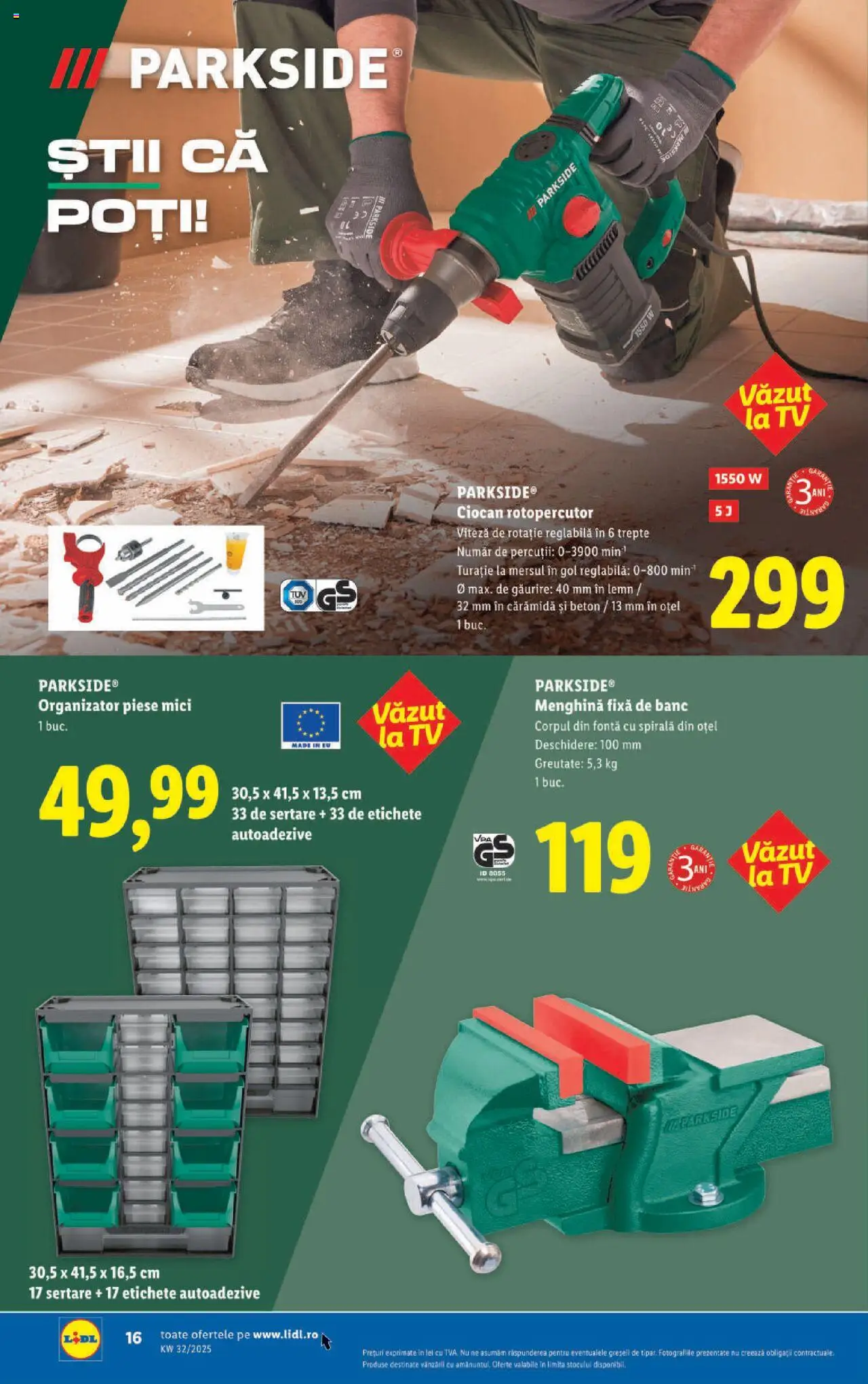 Catalog LIDL 4 - 9 August 2025 | Pagina 16 | Produse: Ciocan rotopercutor, Mici
