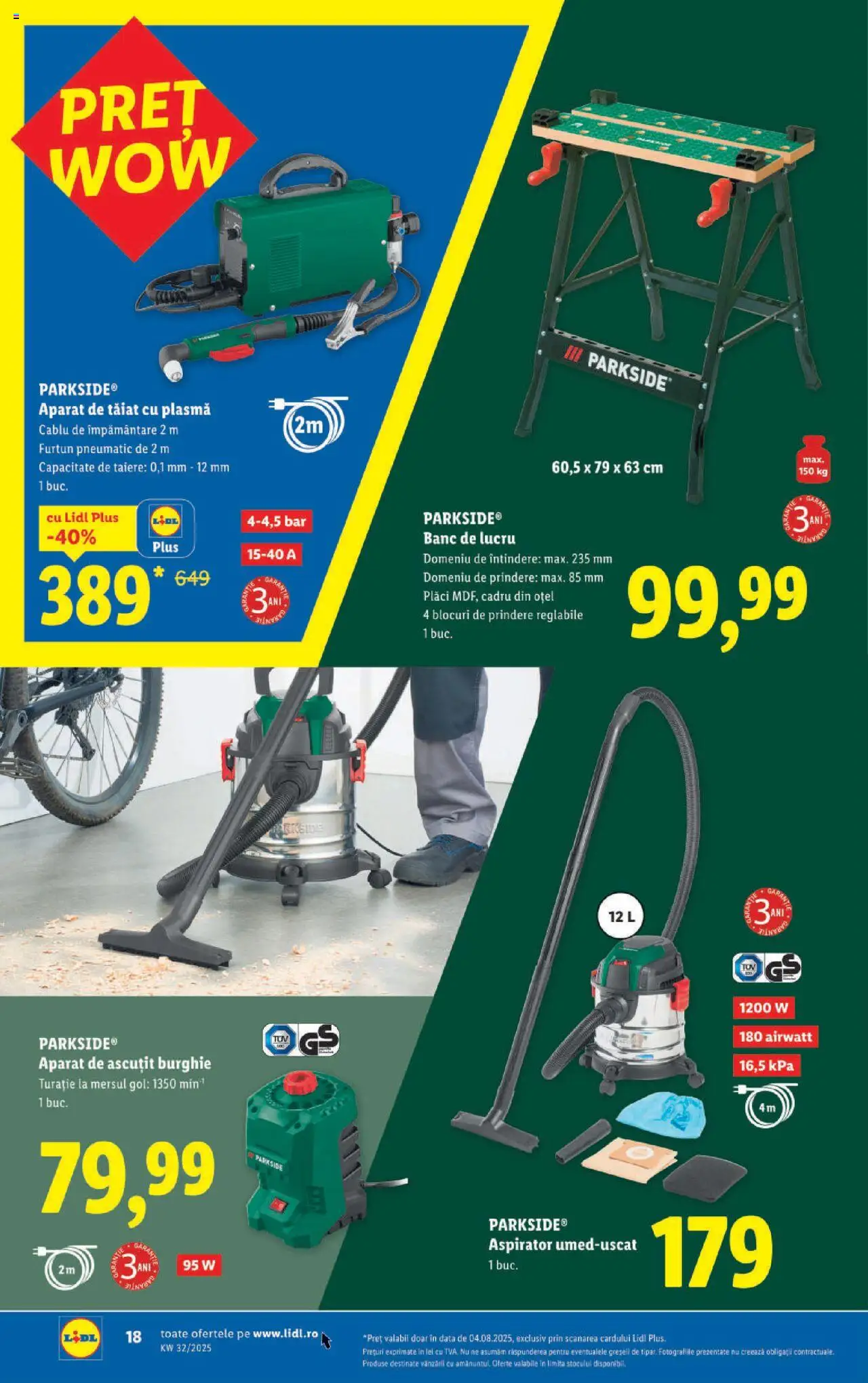 Catalog LIDL 4 - 9 August 2025 | Pagina 18 | Produse: Cablu, Cutter, Aspirator