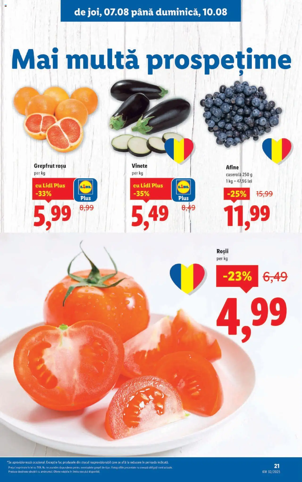 Catalog LIDL 4 - 9 August 2025 | Pagina 21 | Produse: Afine, Roșii, Grepfrut