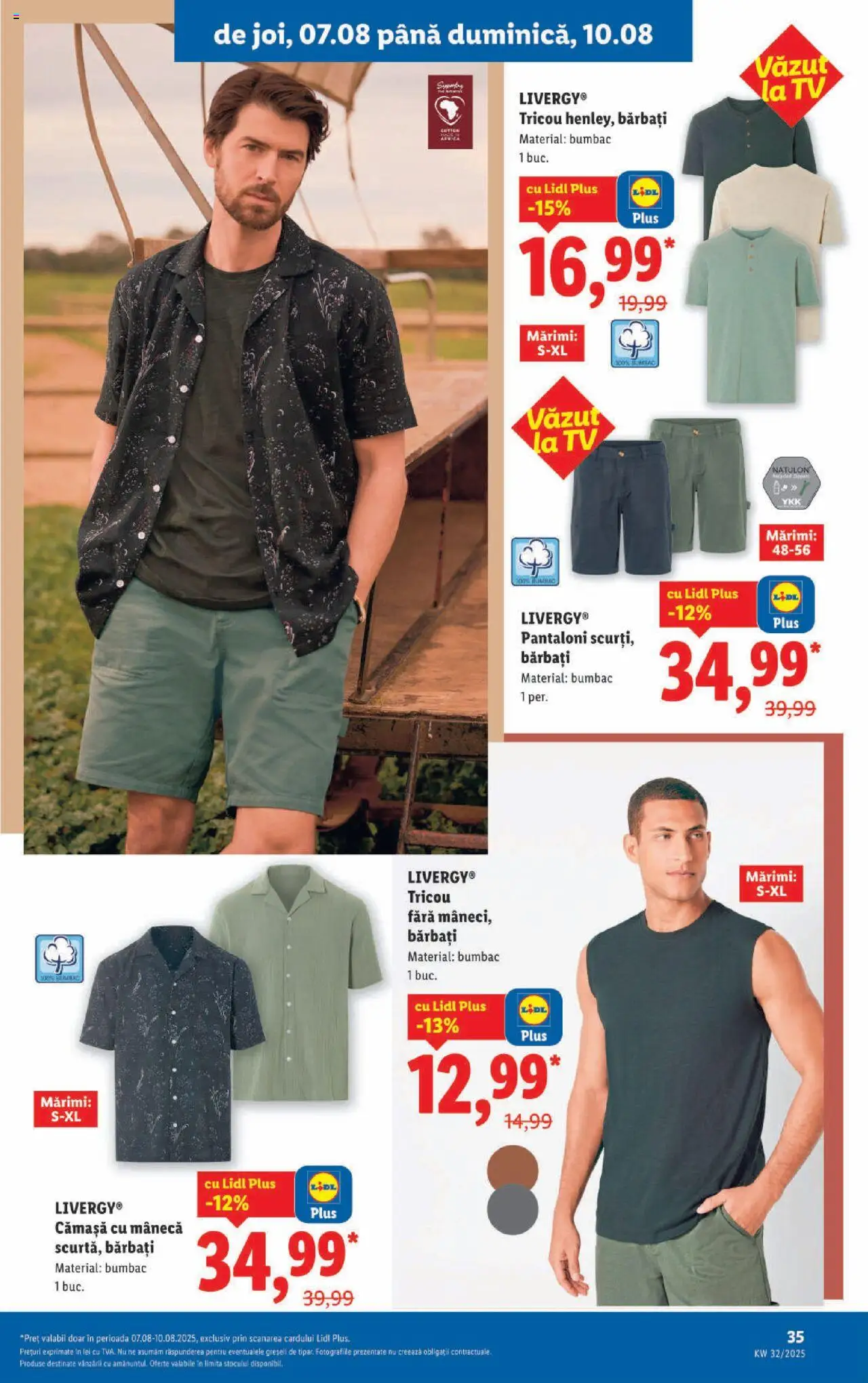 Catalog LIDL 4 - 9 August 2025 | Pagina 35 | Produse: Tricou, Pantaloni