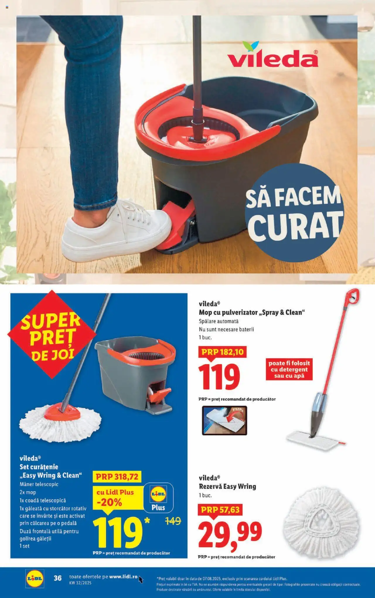 Catalog LIDL 4 - 9 August 2025 | Pagina 36 | Produse: Storcător, Mop, Mâner, Detergent