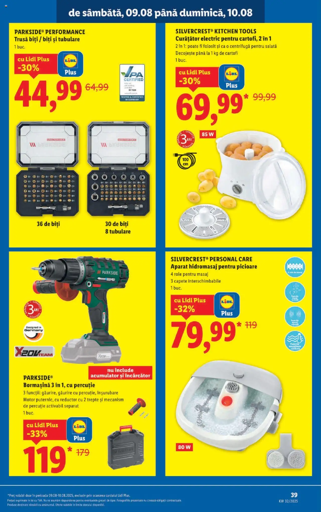 Catalog LIDL 4 - 9 August 2025 | Pagina 39 | Produse: Încărcător, Role, Salată, Cartofi