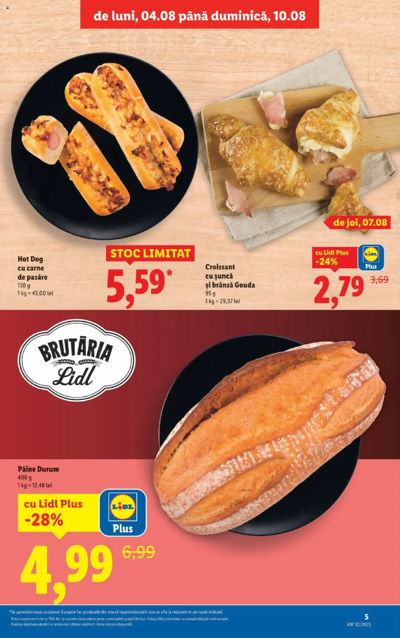 Catalog LIDL 4 - 9 August 2025 | Pagina 5 | Produse: Brânză, Pâine, Șuncă, Gouda