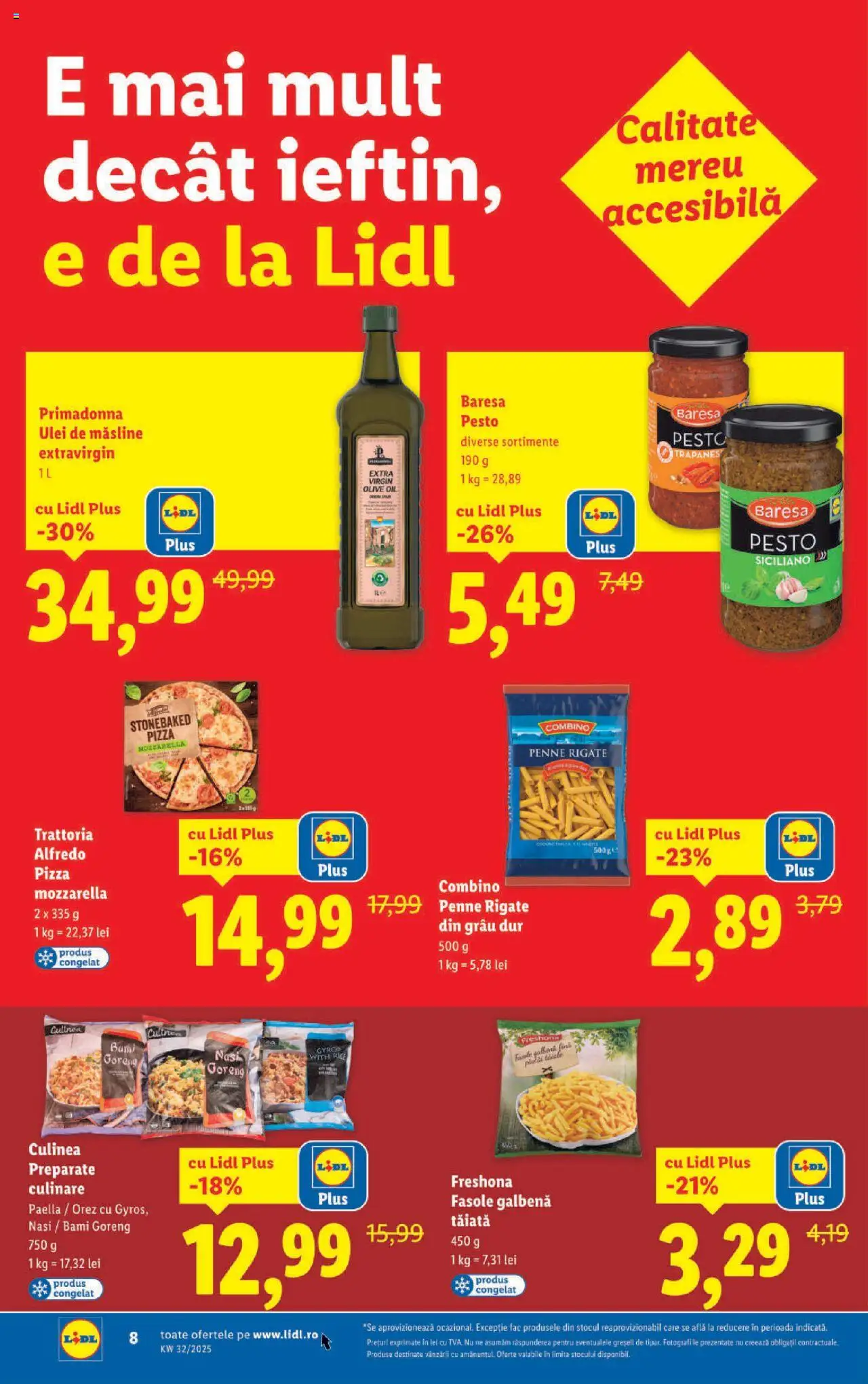 Catalog LIDL 4 - 9 August 2025 | Pagina 8 | Produse: Măsline, Mozzarella, Ulei, Pizza
